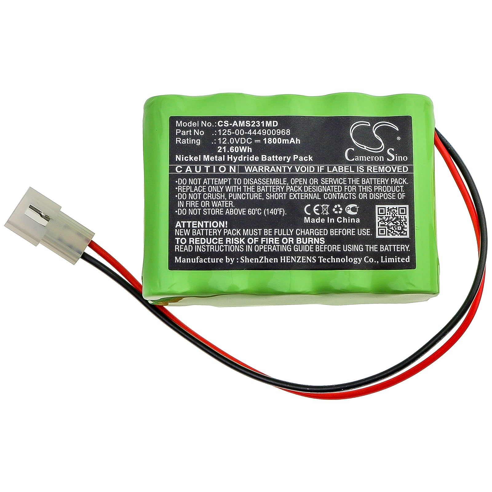 Ni-MH Battery fits Alaris Medicalsystems, Infusion Pump 231, Infusion Pump 531 12.0V, 1800mAh Medical Cameron Sino Technology Limited