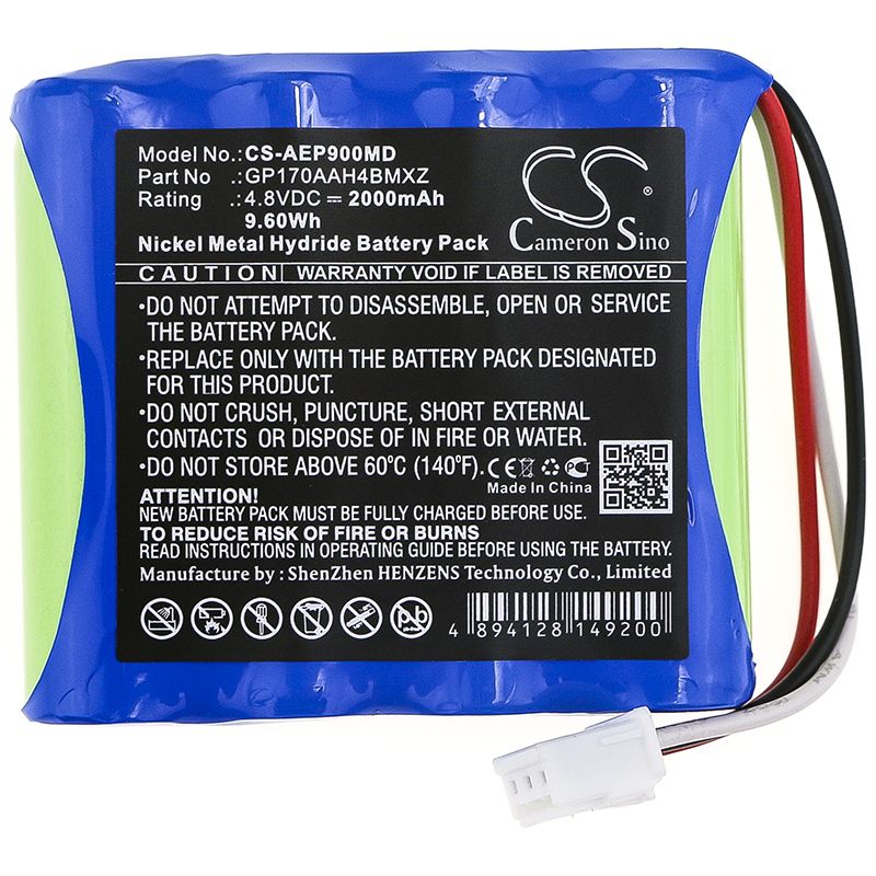 Ni-MH Battery fits American Diagnostic, 9002-5, Adc E-sphyg 2 4.8V, 2000mAh Medical Cameron Sino Technology Limited