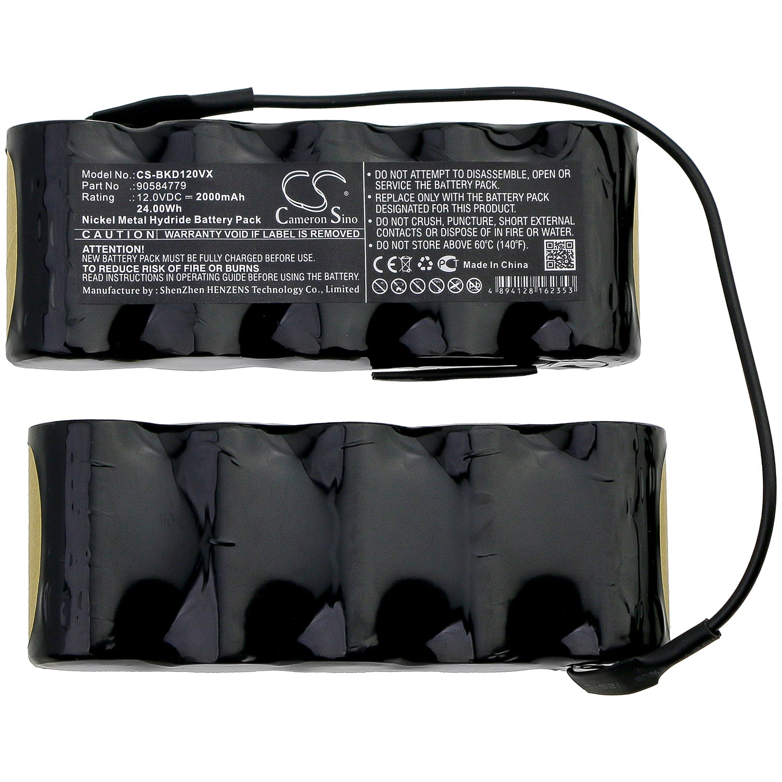 Ni-MH Battery fits Black And Decker, 90584779 12.0V, 2000mAh Vacuum Cameron Sino Technology Limited