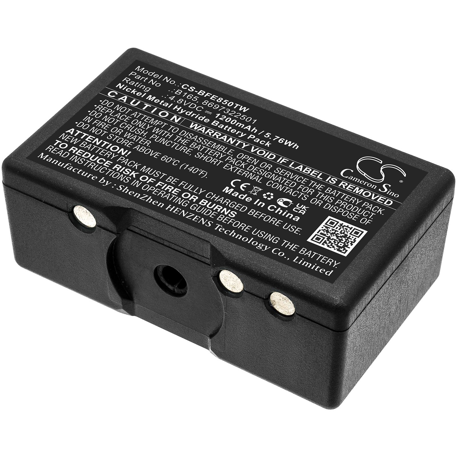 Ni-MH Battery fits Bosch, Hfe-165, Hfe-455, Hfe-85 4.8V, 1200mAh Two-Way Radio Cameron Sino Technology Limited