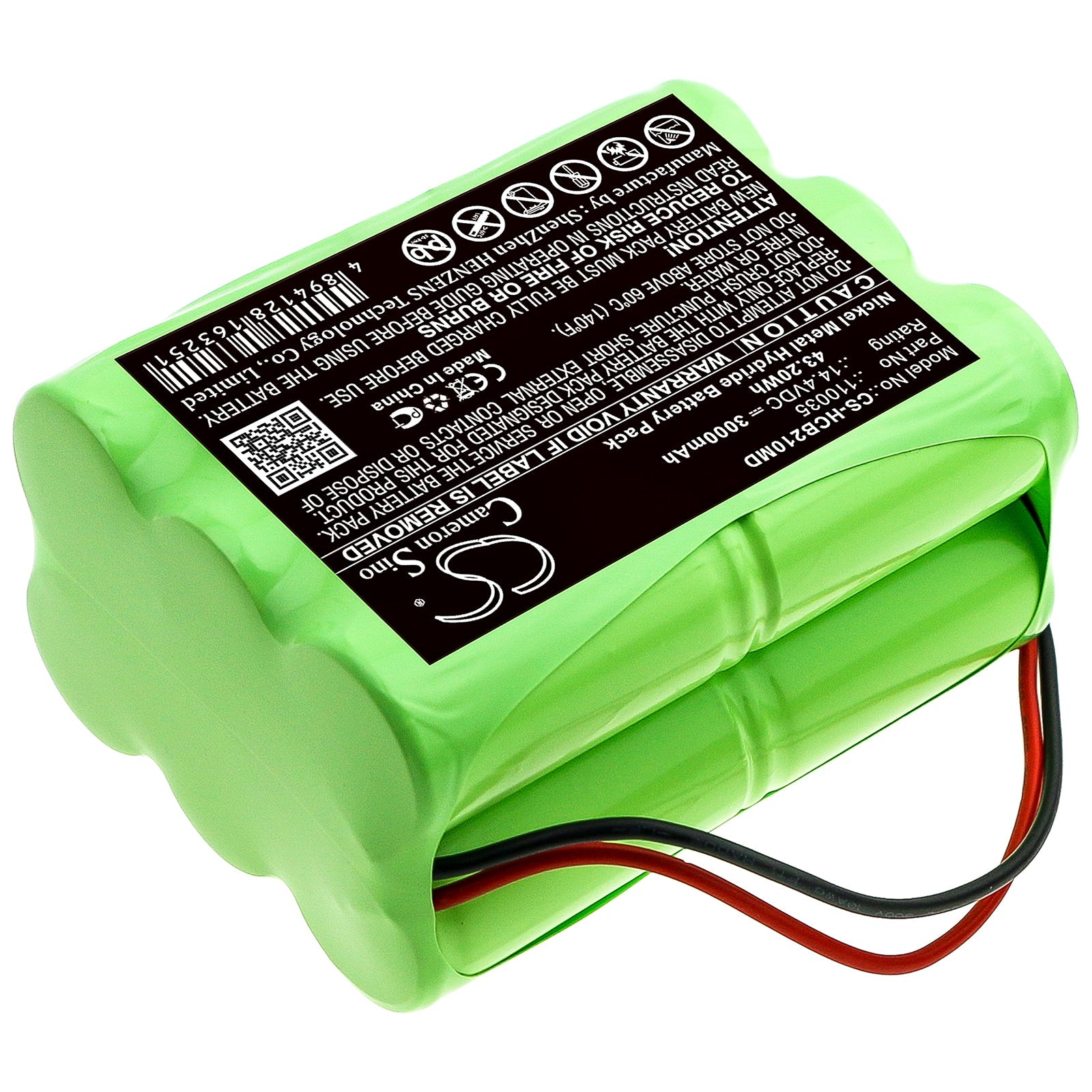 Ni-MH Battery fits Hellige, Scb2 Defibrillator 14.4V, 3000mAh Medical Cameron Sino Technology Limited