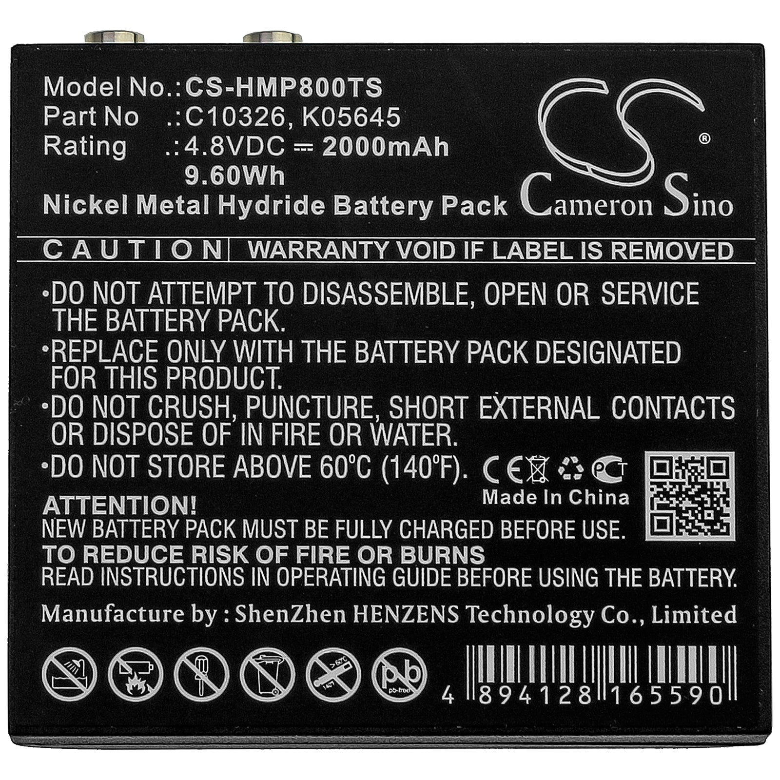 Ni-MH Battery fits Hme, Bp800 Beltpack 4.8V, 2000mAh Wireless Headset Cameron Sino Technology Limited