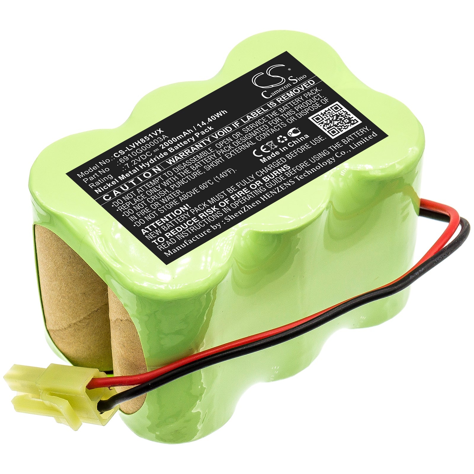 Ni-MH Battery fits Lg, 6910g00003a 7.2V, 2000mAh Vacuum Cameron Sino Technology Limited