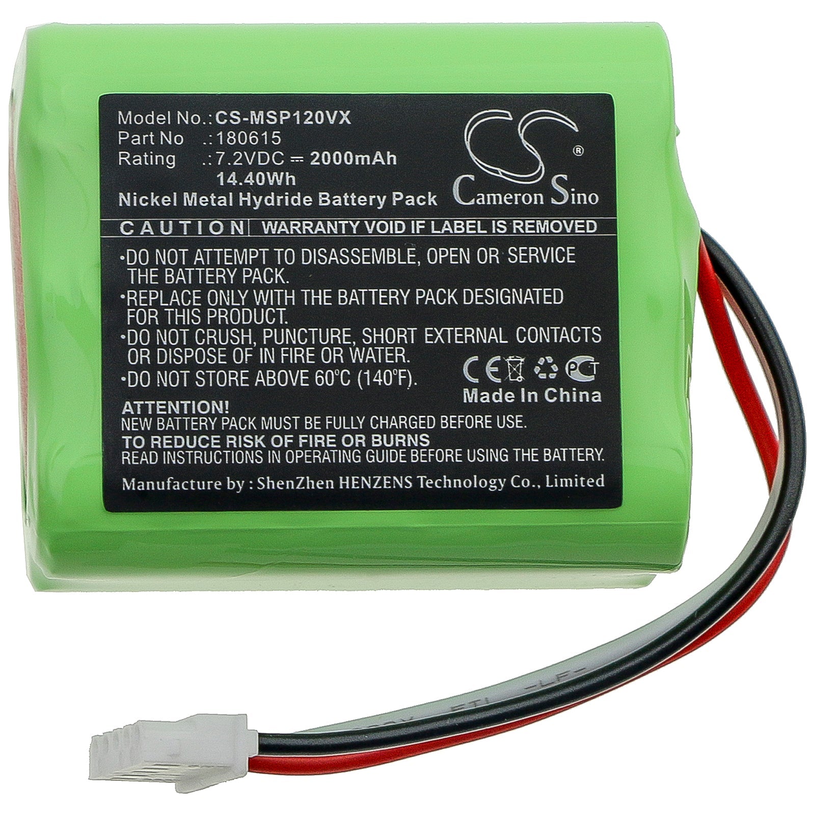 Ni-MH Battery fits Mamibot, 180615 7.2V, 2000mAh Vacuum Cameron Sino Technology Limited