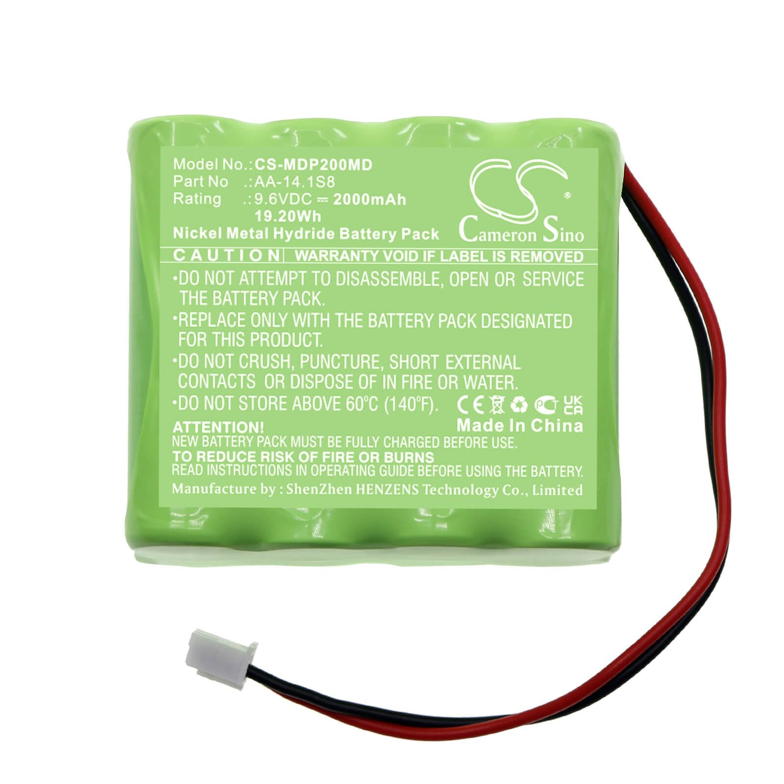 Ni-MH Battery fits Medima, P Infusion Pump, P2 9.6V, 2000mAh / 19.20Wh Medical Cameron Sino Technology Limited