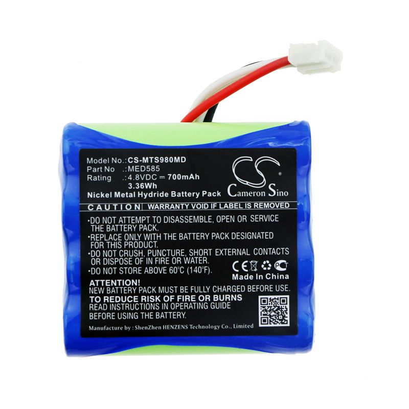 Ni-MH Battery fits Microtac, Infinity Sa9800 4.8V, 700mAh Medical Cameron Sino Technology Limited