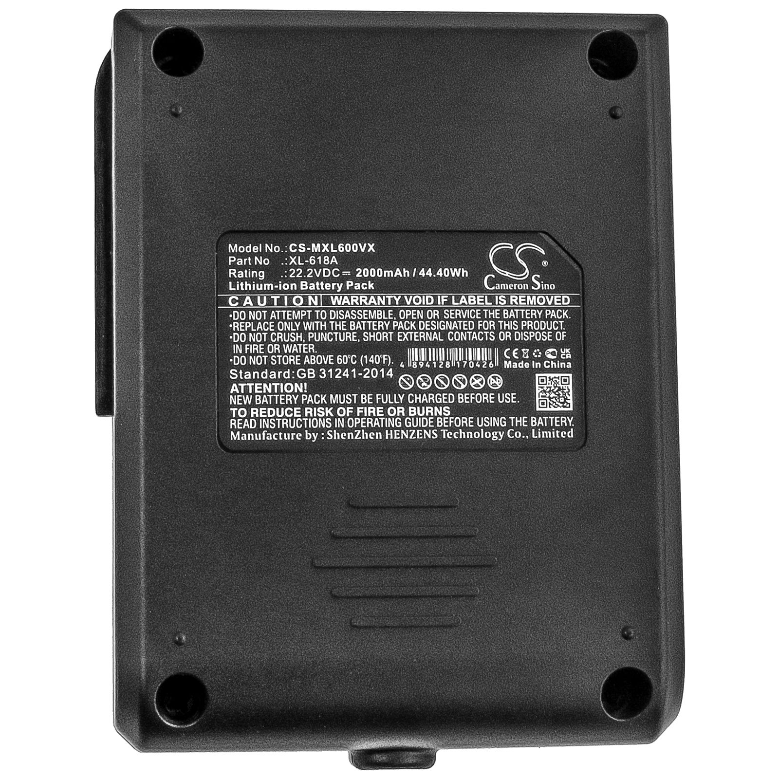 Ni-MH Battery fits Moosoo, X6 22.2V, 2000mAh Vacuum Cameron Sino Technology Limited
