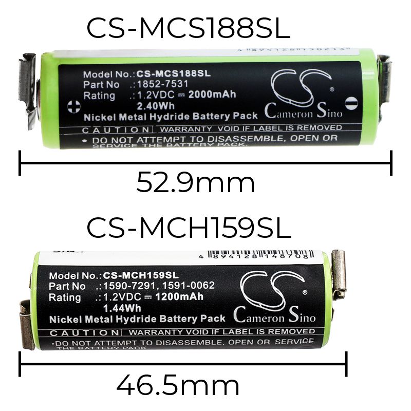 Ni-mh Battery Fits Moser, Chromini 1591, Chromini 1591b 1.2v, 1200mah Shaver Cameron Sino Technology Limited
