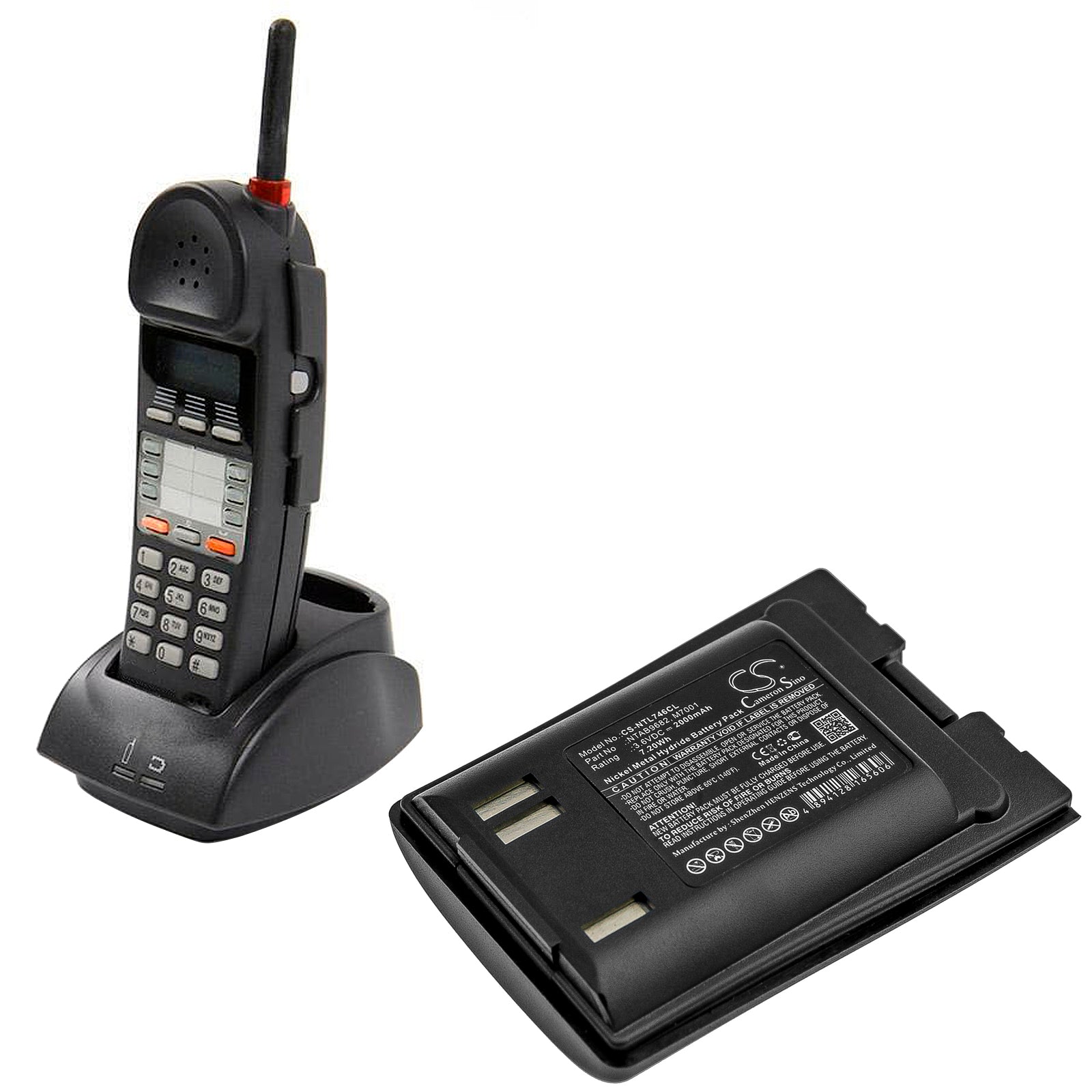 Ni-MH Battery fits Norstar, T7406, Nortel, T7406 3.6V, 2000mAh Cordless Phone Cameron Sino Technology Limited