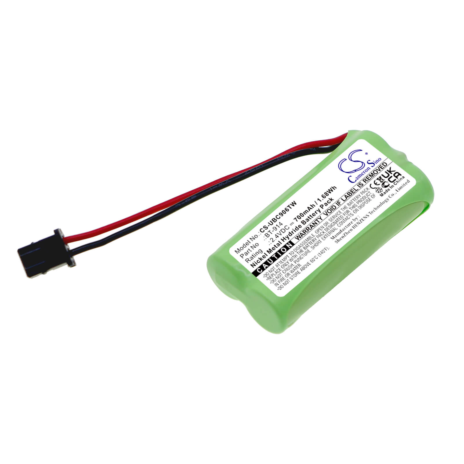 Ni-MH Battery fits President, Liberty Mic 2.4V, 700mAh / 1.68Wh Two-Way Radio Cameron Sino Technology Limited