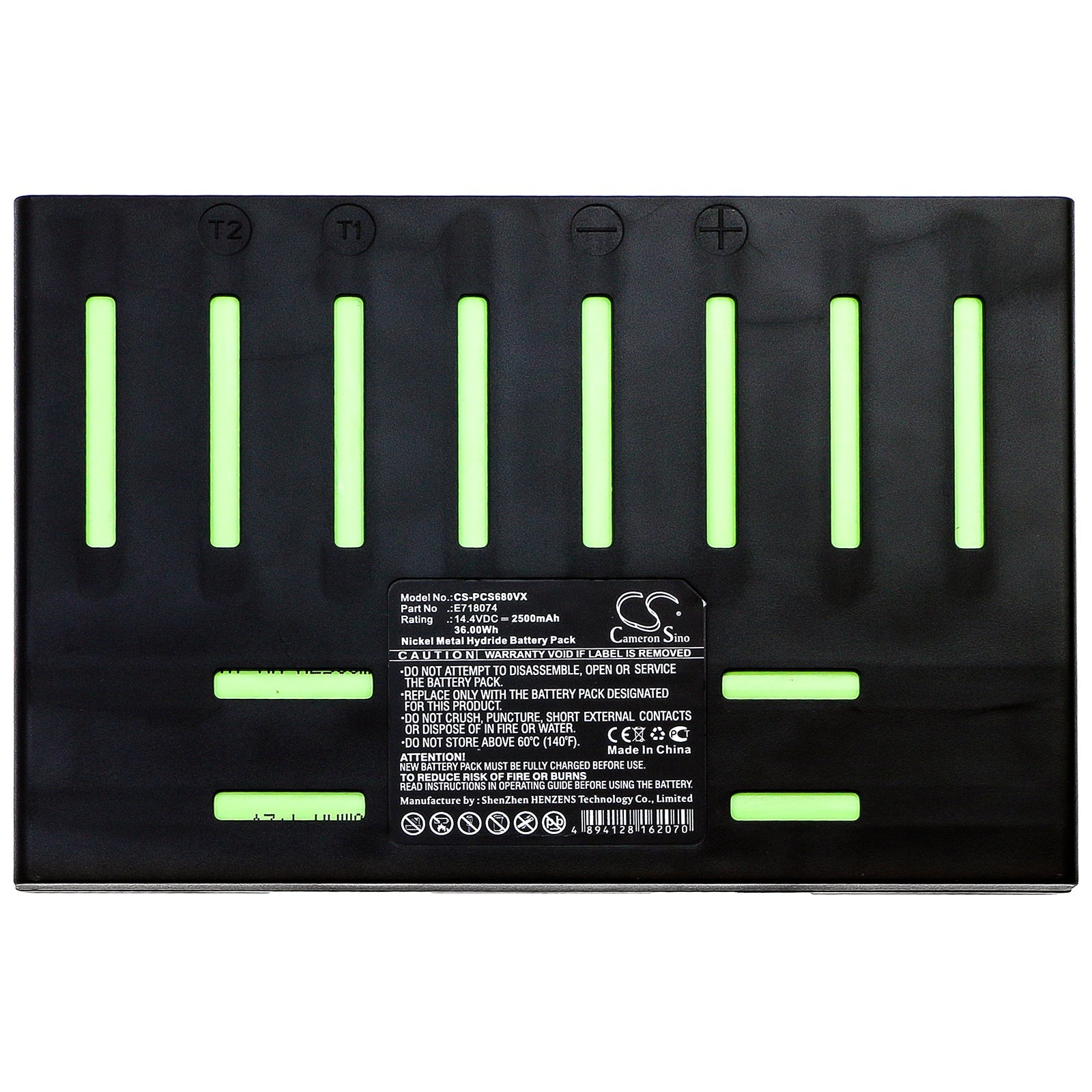 Ni-MH Battery fits Proscenic, E718074 14.4V, 2500mAh Vacuum Cameron Sino Technology Limited