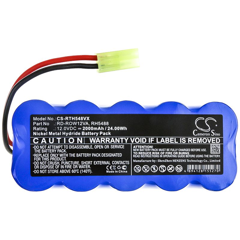Ni-MH Battery fits Rowenta, Rh5488, Rh8460wh / A 9-0 12.0V, 2000mAh Vacuum Cameron Sino Technology Limited