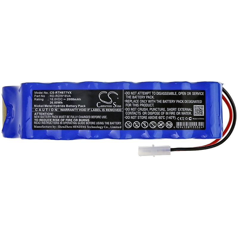 Ni-MH Battery fits Rowenta, Rh8771 18.0V, 2000mAh Vacuum Cameron Sino Technology Limited