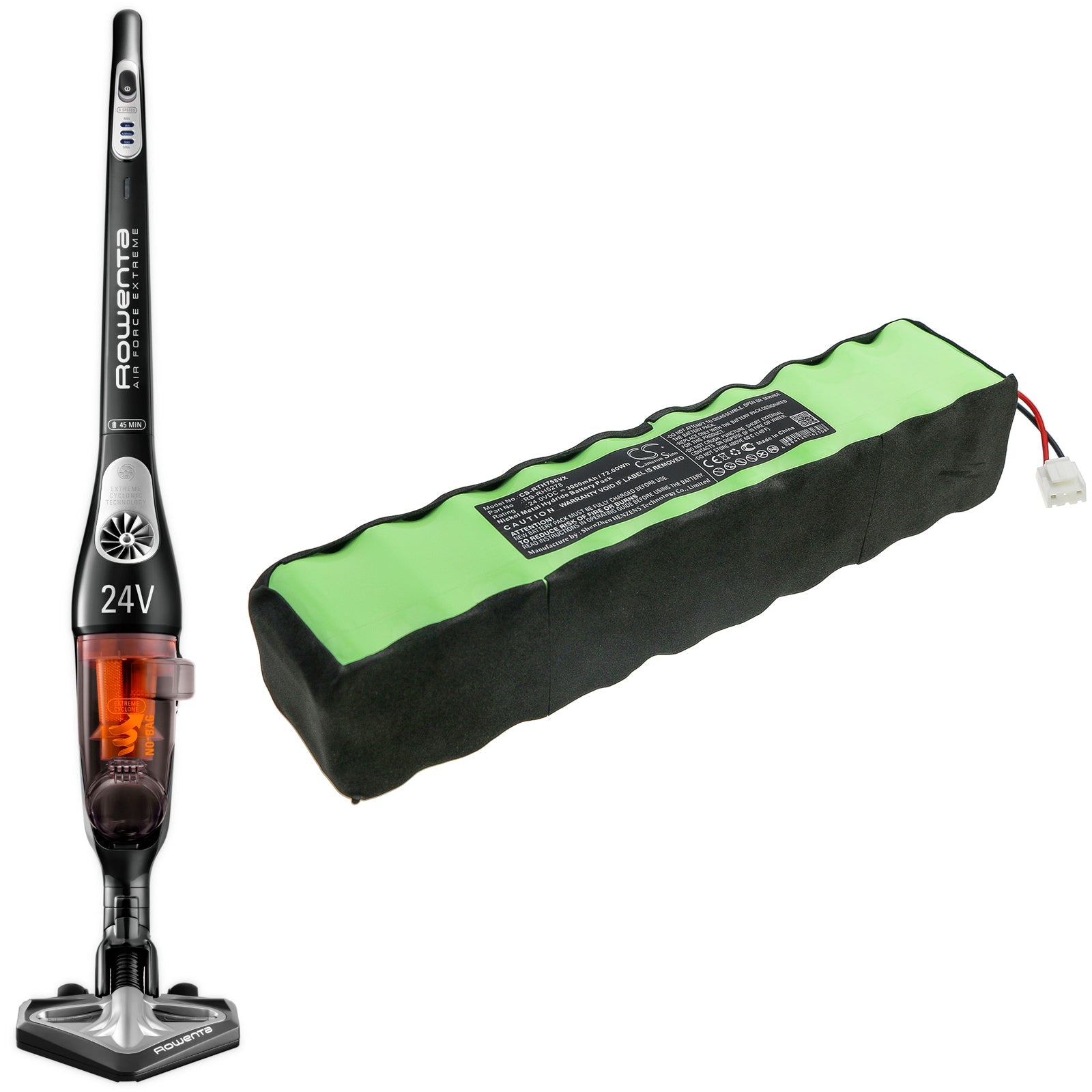 Ni-MH Battery fits Rowenta, Rs-rh5278 24.0V, 3000mAh Vacuum Cameron Sino Technology Limited