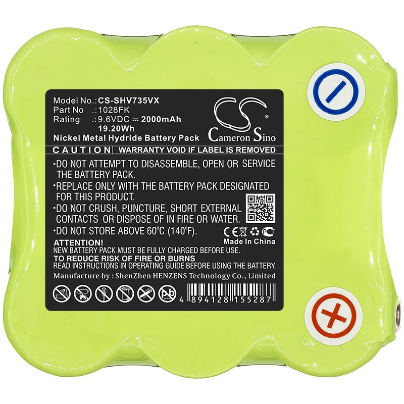 Ni-MH Battery fits Shark, Sv735 9.6V, 2000mAh Vacuum Cameron Sino Technology Limited