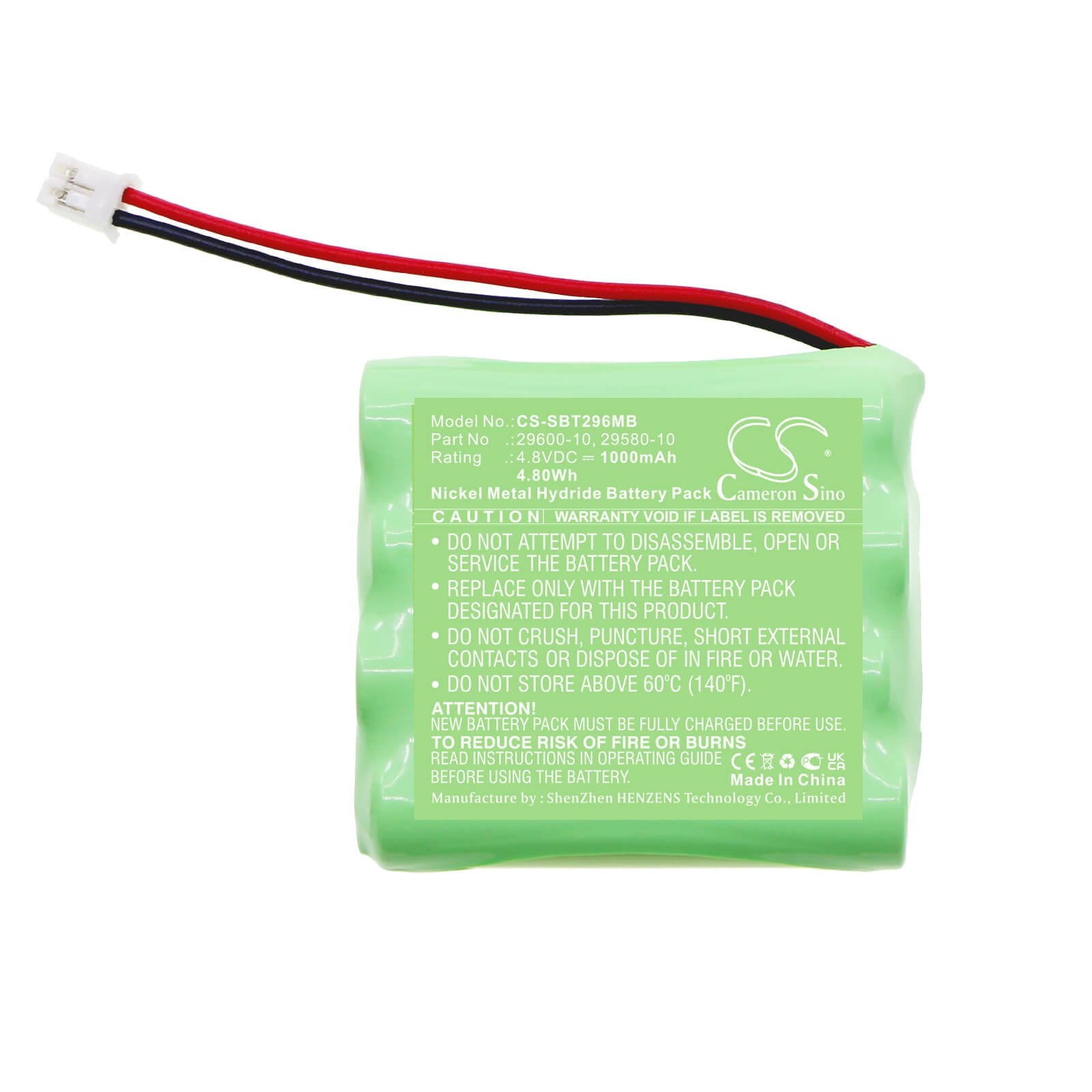 Ni-MH Battery fits Summer, 2 Remote Steering Cameras Mode, Full View 4.8V, 1000mAh / 4.80Wh BabyPhone Cameron Sino Technology Limited