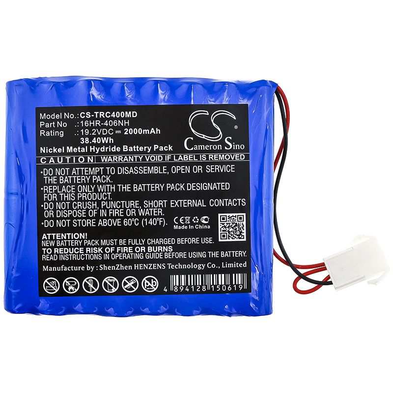 Ni-MH Battery fits Trismed, Cardipia 400, Cardipia 400h 19.2V, 2000mAh Medical Cameron Sino Technology Limited