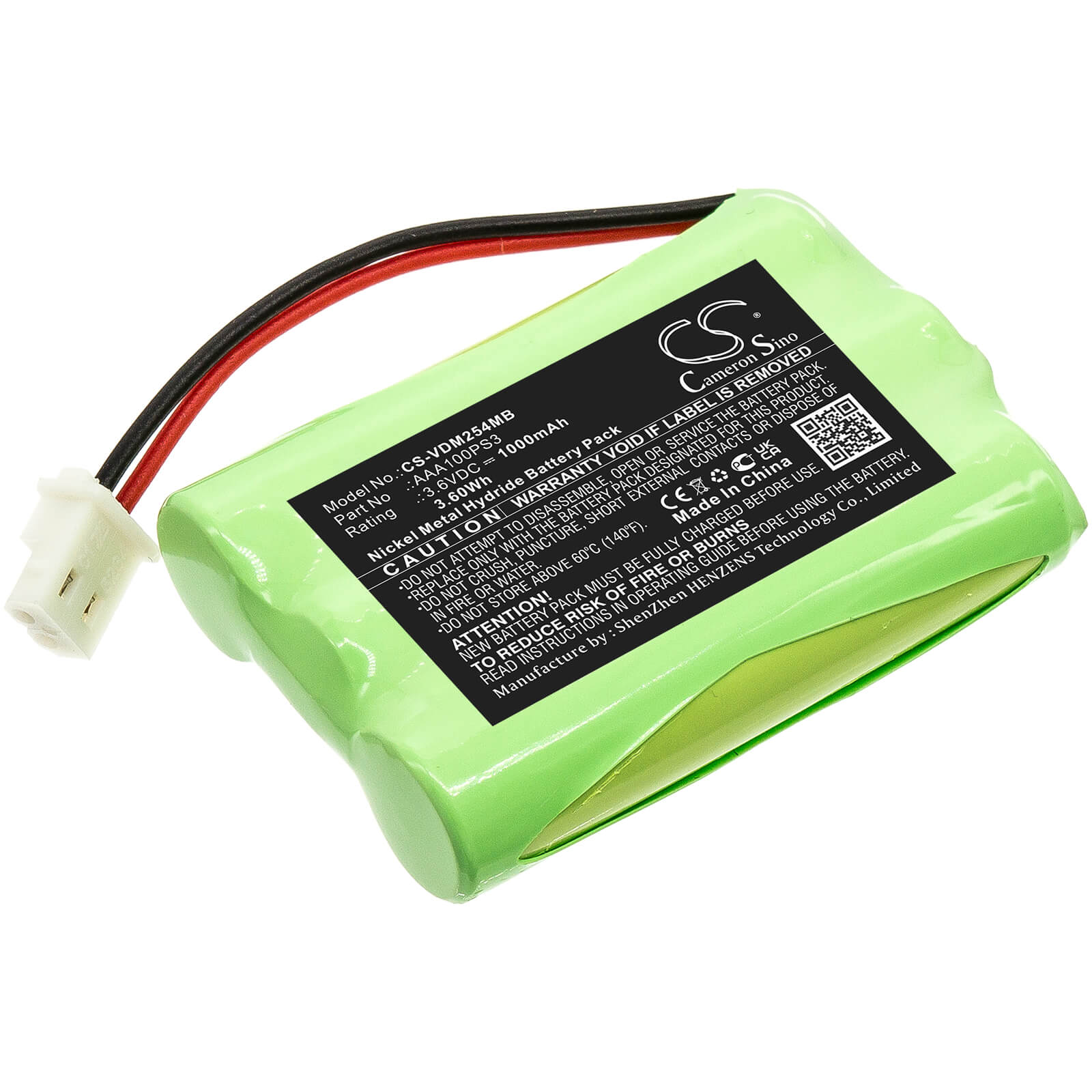 Ni-MH Battery fits Vtech, Vm311, Vm311-13 3.6V, 1000mAh / 3.60Wh BabyPhone Cameron Sino Technology Limited
