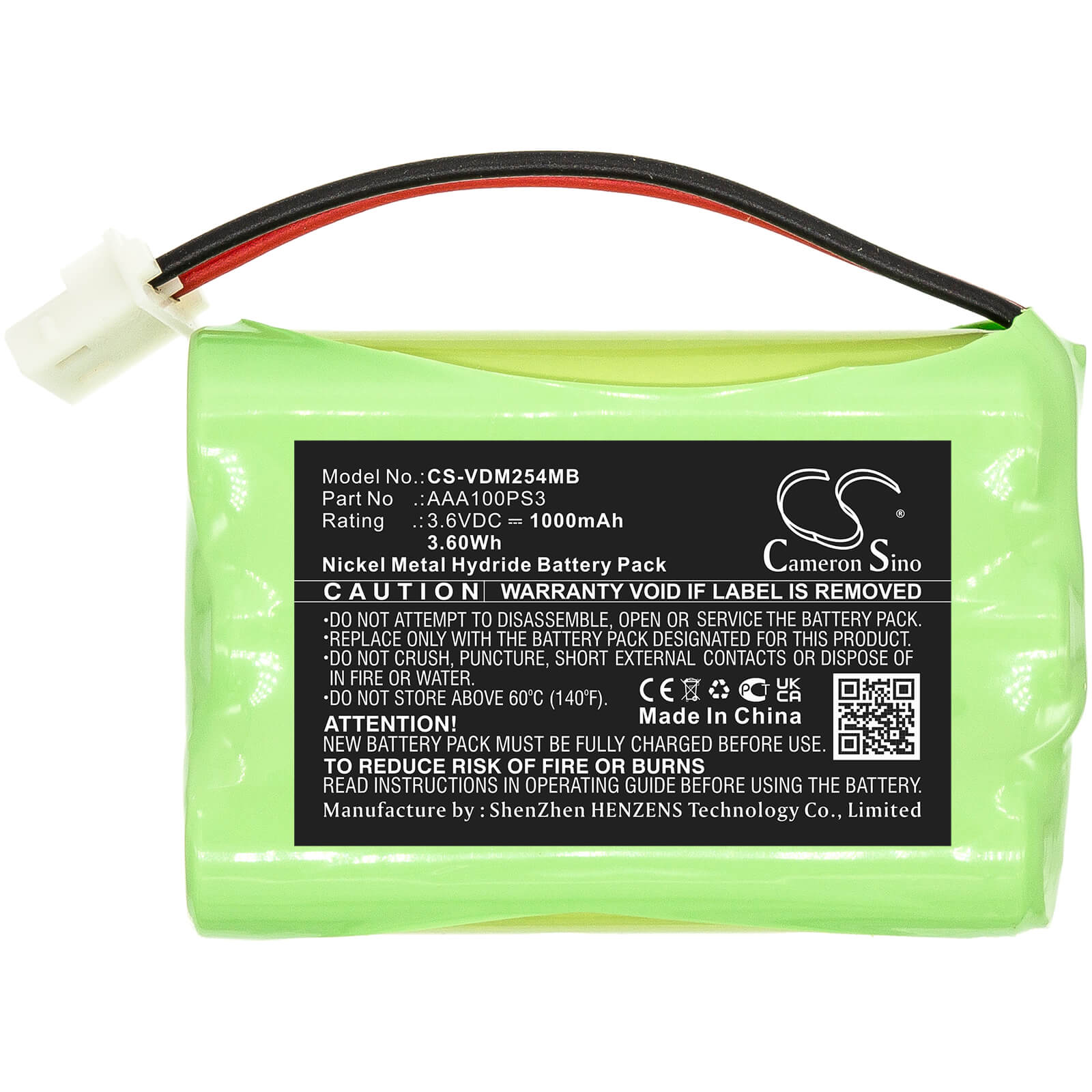 Ni-MH Battery fits Vtech, Vm311, Vm311-13 3.6V, 1000mAh / 3.60Wh BabyPhone Cameron Sino Technology Limited
