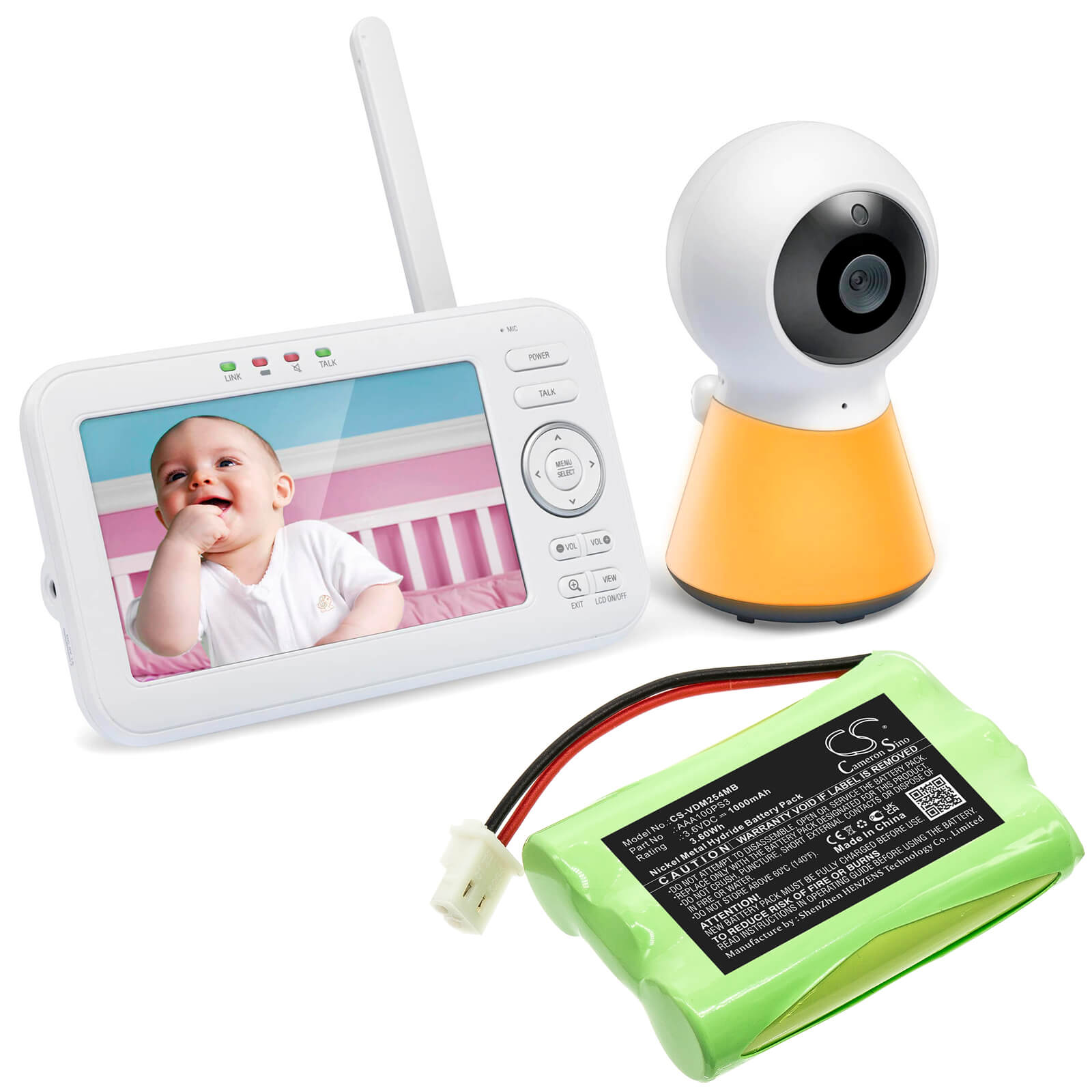 Ni-MH Battery fits Vtech, Vm311, Vm311-13 3.6V, 1000mAh / 3.60Wh BabyPhone Cameron Sino Technology Limited