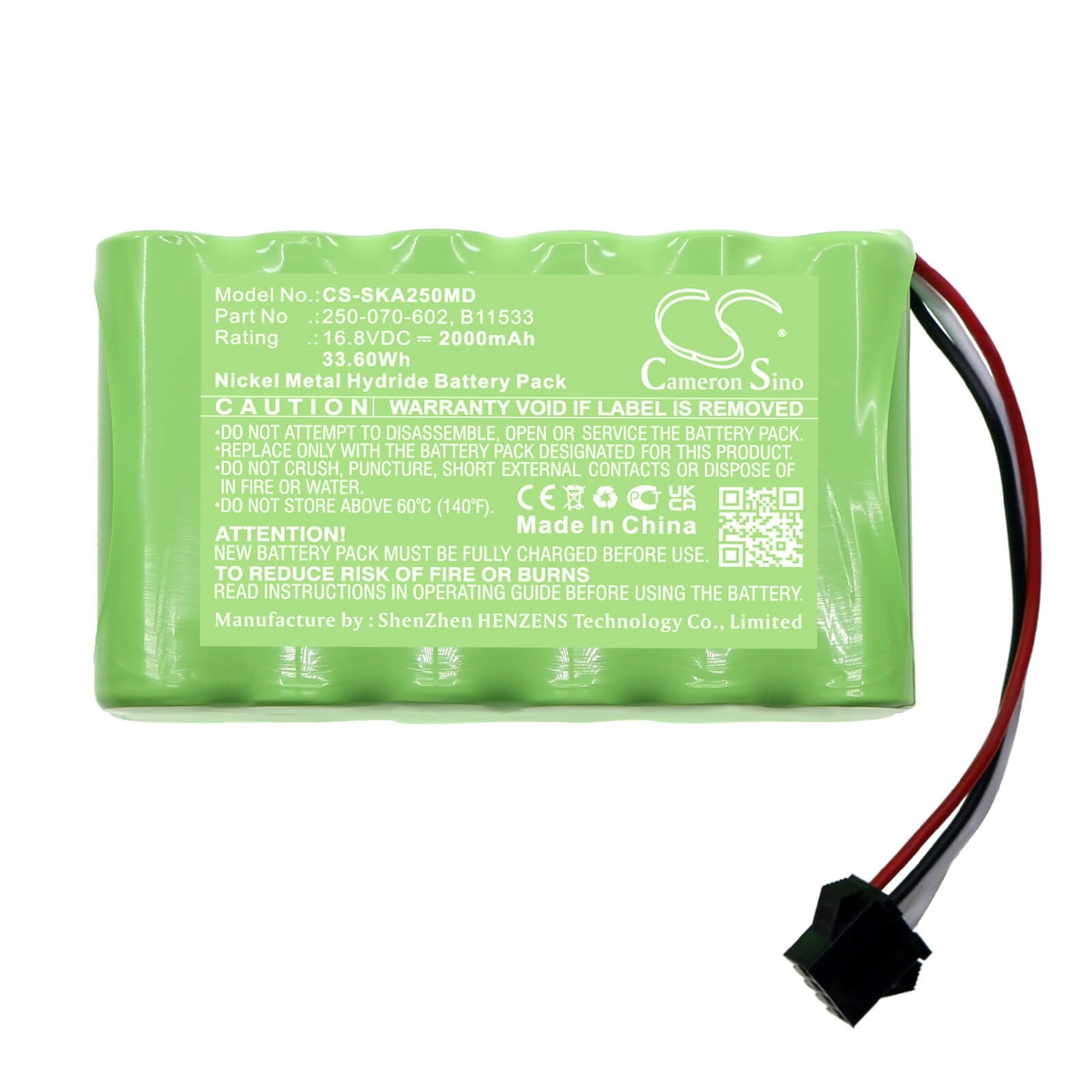 Ni-MH Battery fits Zede, Single Micro Injection Pump, Zd-50c6 14.4V, 2000mAh / 28.80Wh Medical Cameron Sino Technology Limited