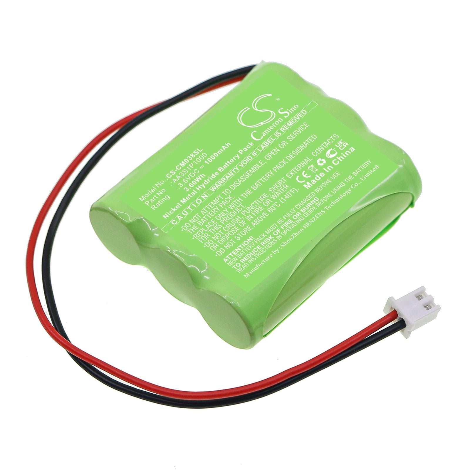 Ni-MH, Battery Pack Battery fits Custom Battery Packs, 3.6V, 1000mAh Battery Pack Cameron Sino Technology Limited