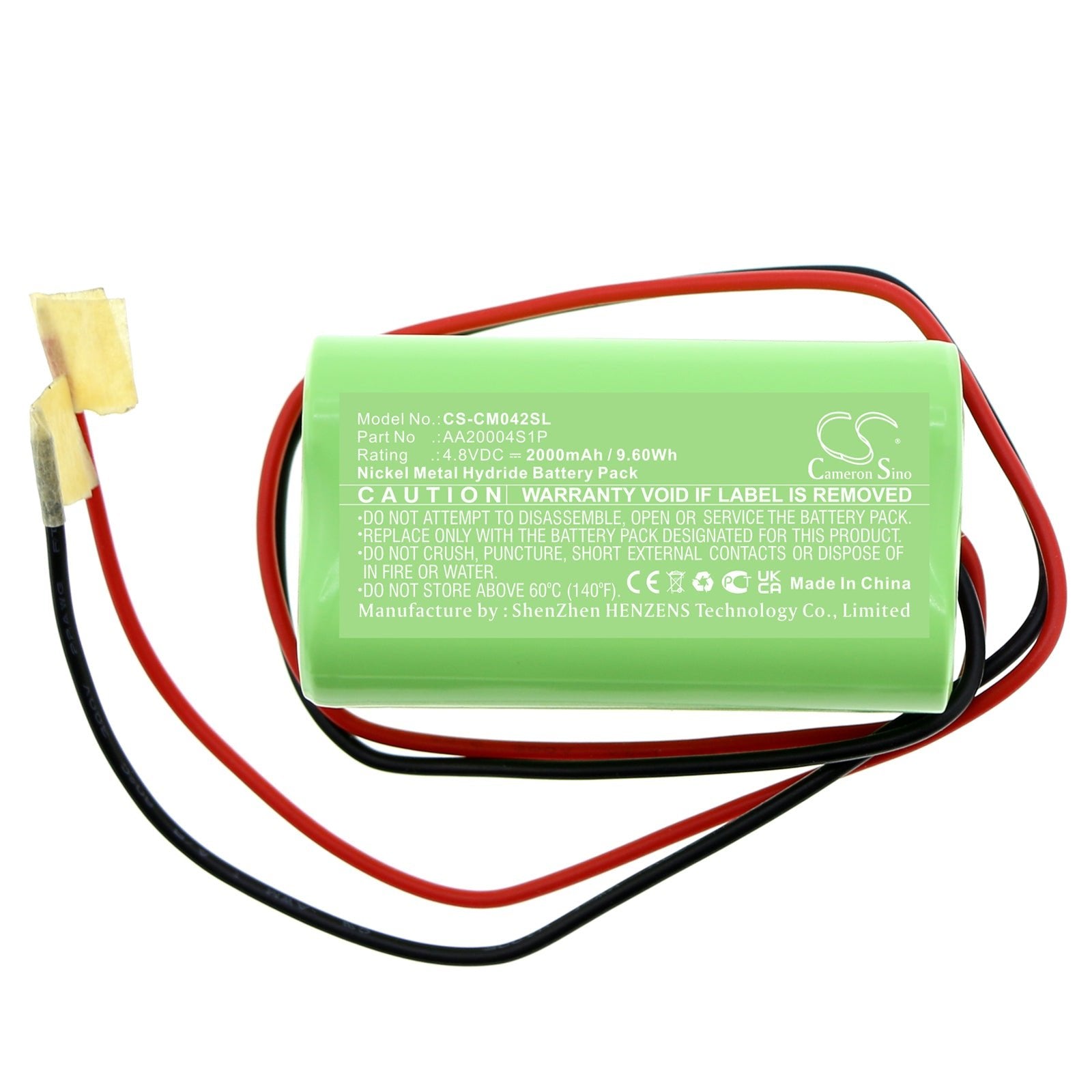 Ni-MH, Battery Pack Battery fits Custom Battery Packs, 4.8V, 2000mAh Battery Pack Cameron Sino Technology Limited
