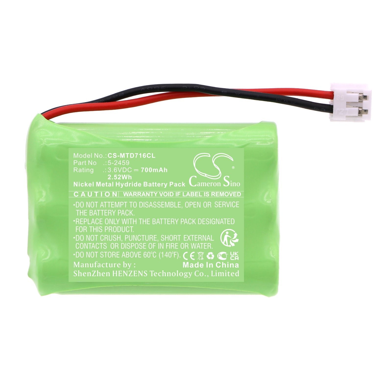 Ni-MH, Cordless Phone Battery fits General Electric 2-1006ge3, 2-1028ge3, 3.6V, 700mAh Cordless Phone Cameron Sino Technology Limited