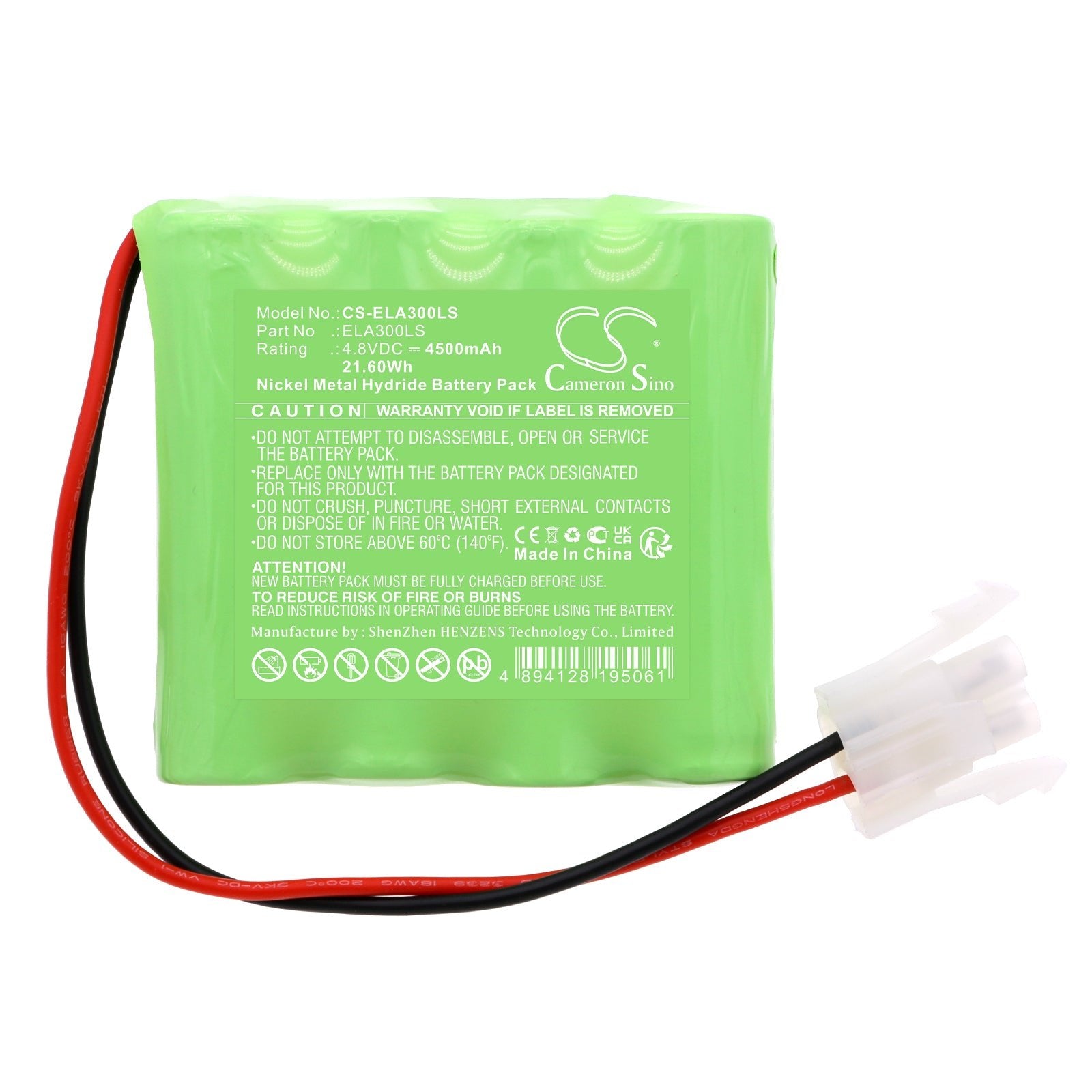 Ni - MH, Emergency Lighting Battery fits Cameron Sino Technologies, 4.8V, 4500mAh - Batterybuyer.ca