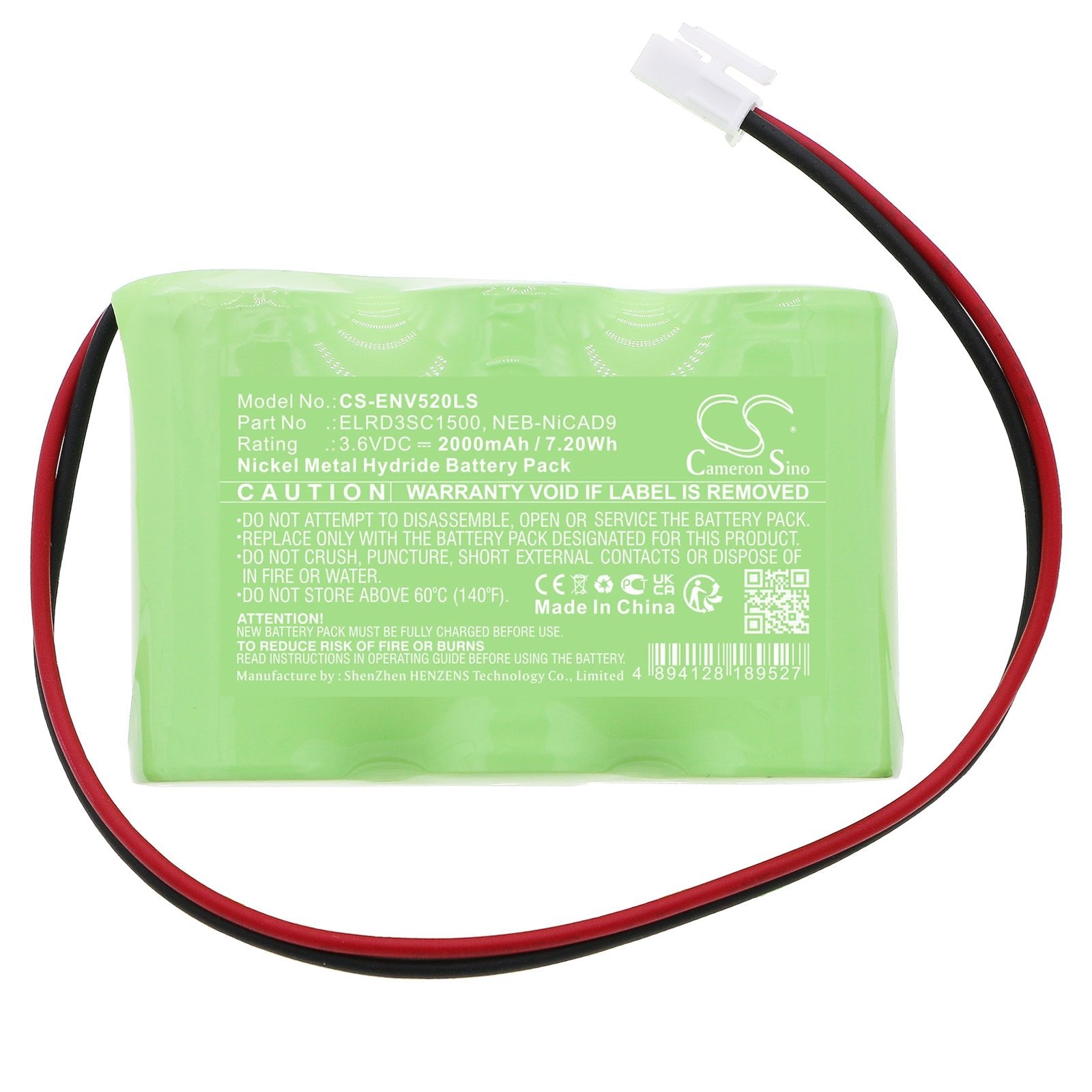 Ni-MH, Emergency Lighting Battery fits Elro Nv52, 3.6V, 2000mAh Emergency Lighting Cameron Sino Technology Limited