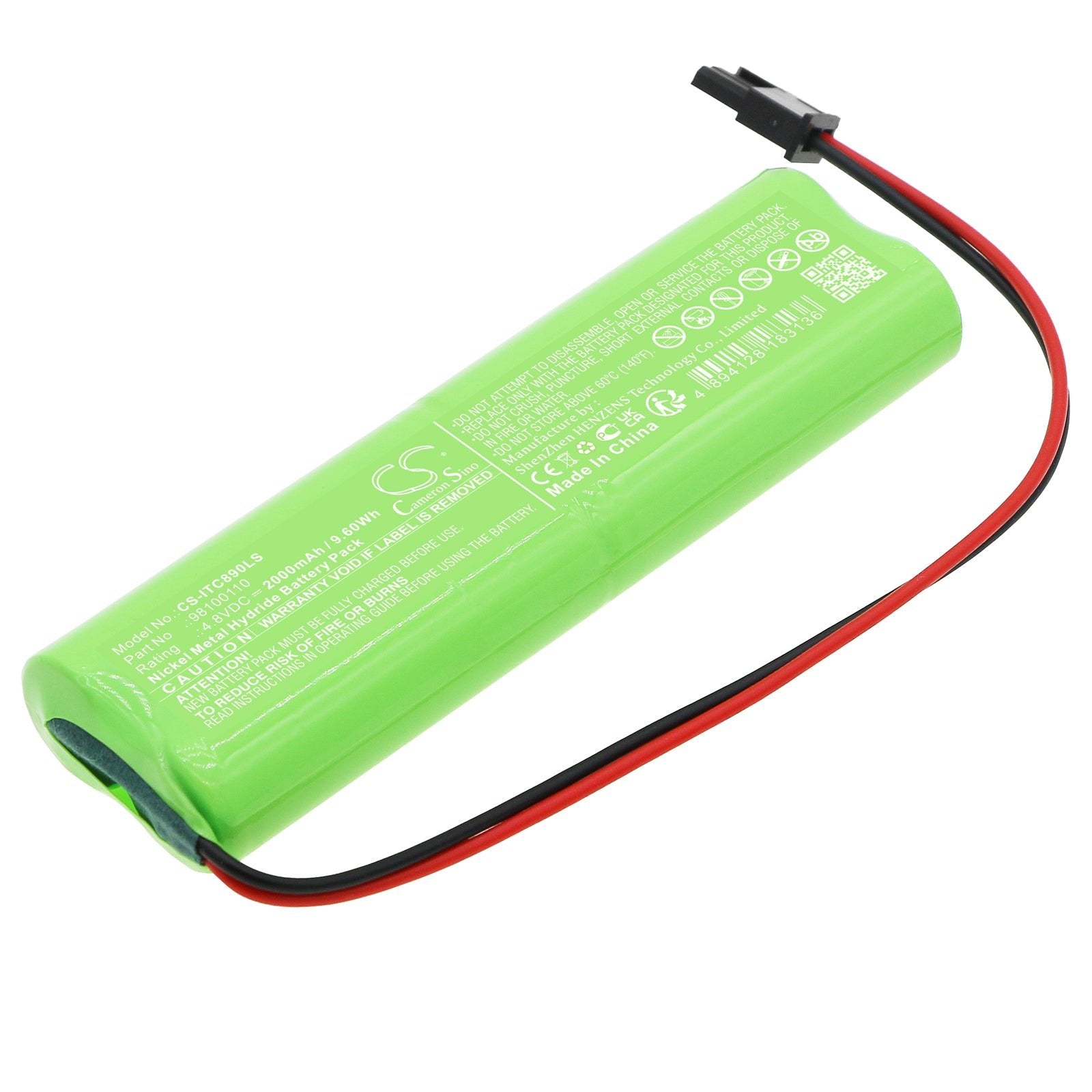 Ni-MH, Emergency Lighting Battery fits Inotec 890021, 4.8V, 2000mAh Emergency Lighting Cameron Sino Technology Limited