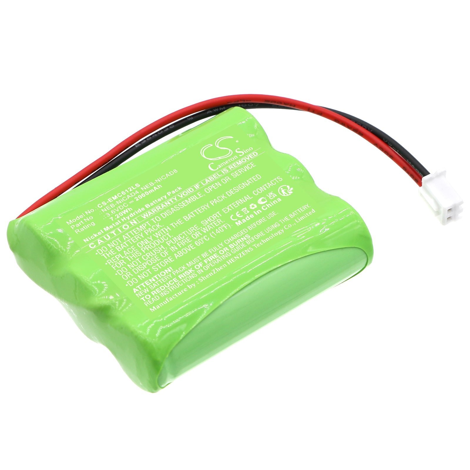Ni-MH, Emergency Lighting Battery fits Nora Lighting Ne-602led, Ne-612led, 3.6V, 2000mAh Emergency Lighting Cameron Sino Technology Limited