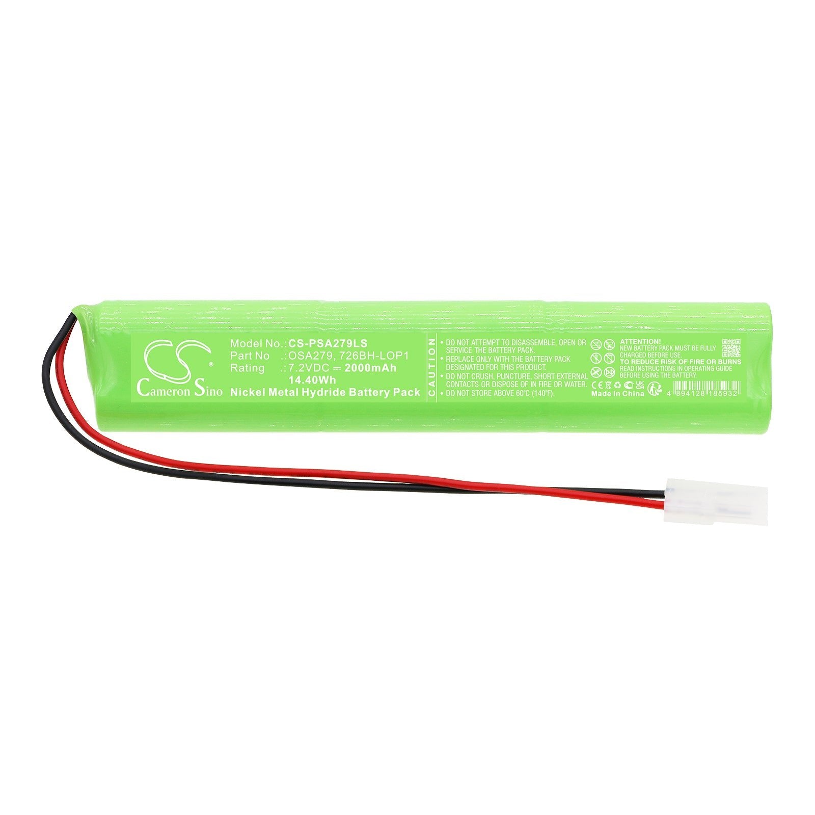 Ni-MH, Emergency Lighting Battery fits Powersonic A6090-2, 7.2V, 2000mAh Emergency Lighting Cameron Sino Technology Limited