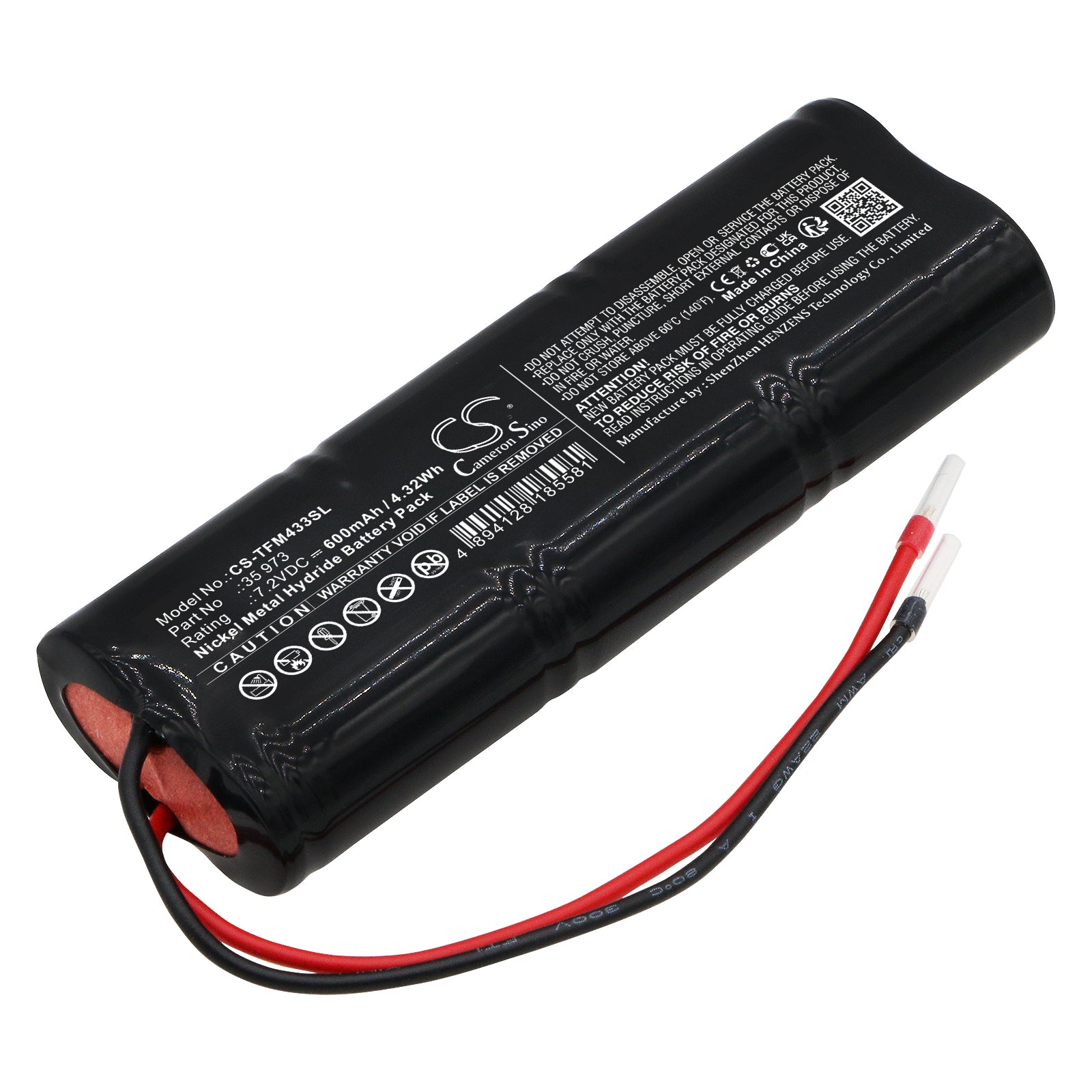 Ni-MH, Emergency Lighting Battery fits Telenot 35 973, 6/n-270aa, 7.2V, 600mAh Emergency Lighting Cameron Sino Technology Limited