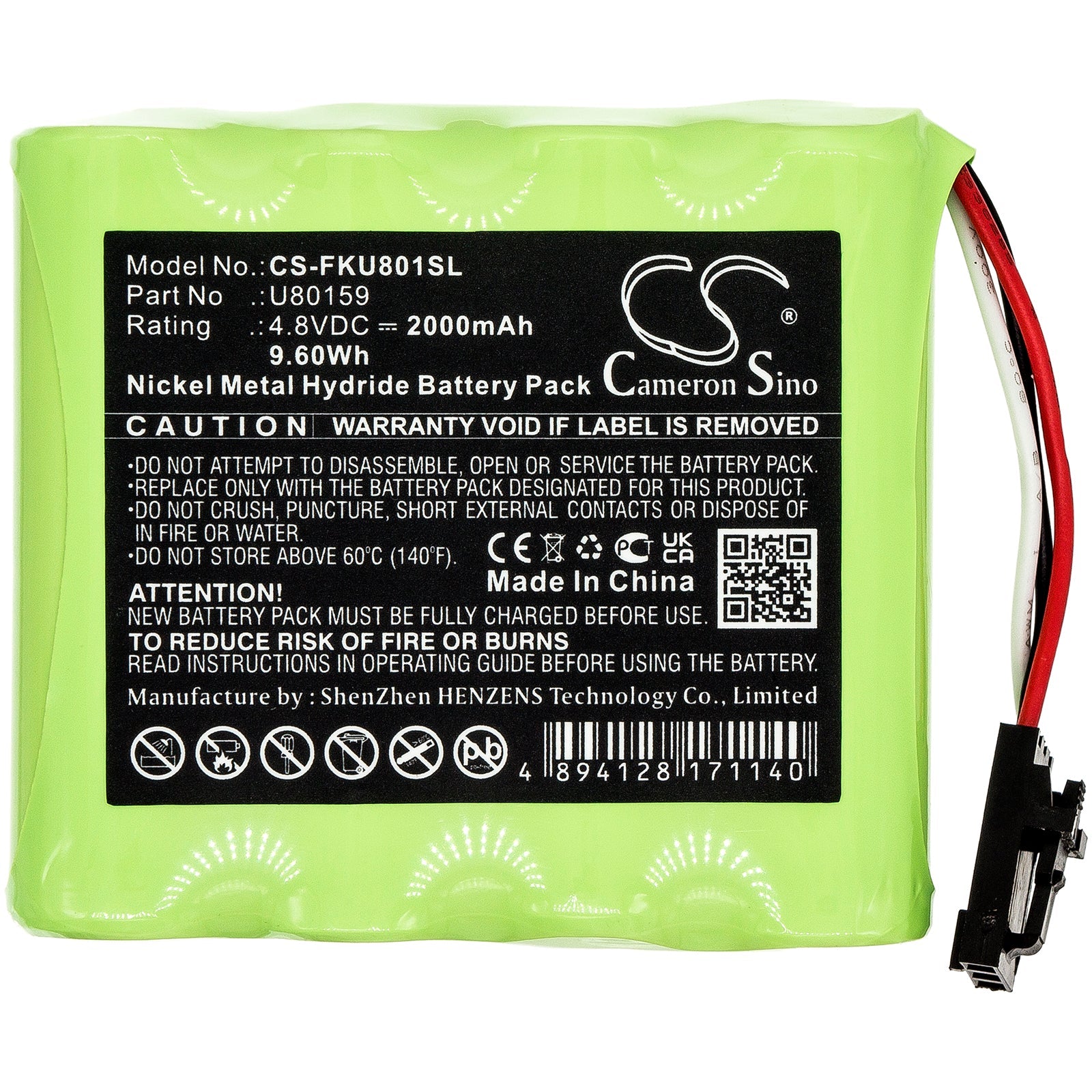 Ni-MH, Equipment, Survey, Test Battery fits Fluke 2411129, 4.8V, 2000mAh Equipment, Survey, Test Cameron Sino Technology Limited
