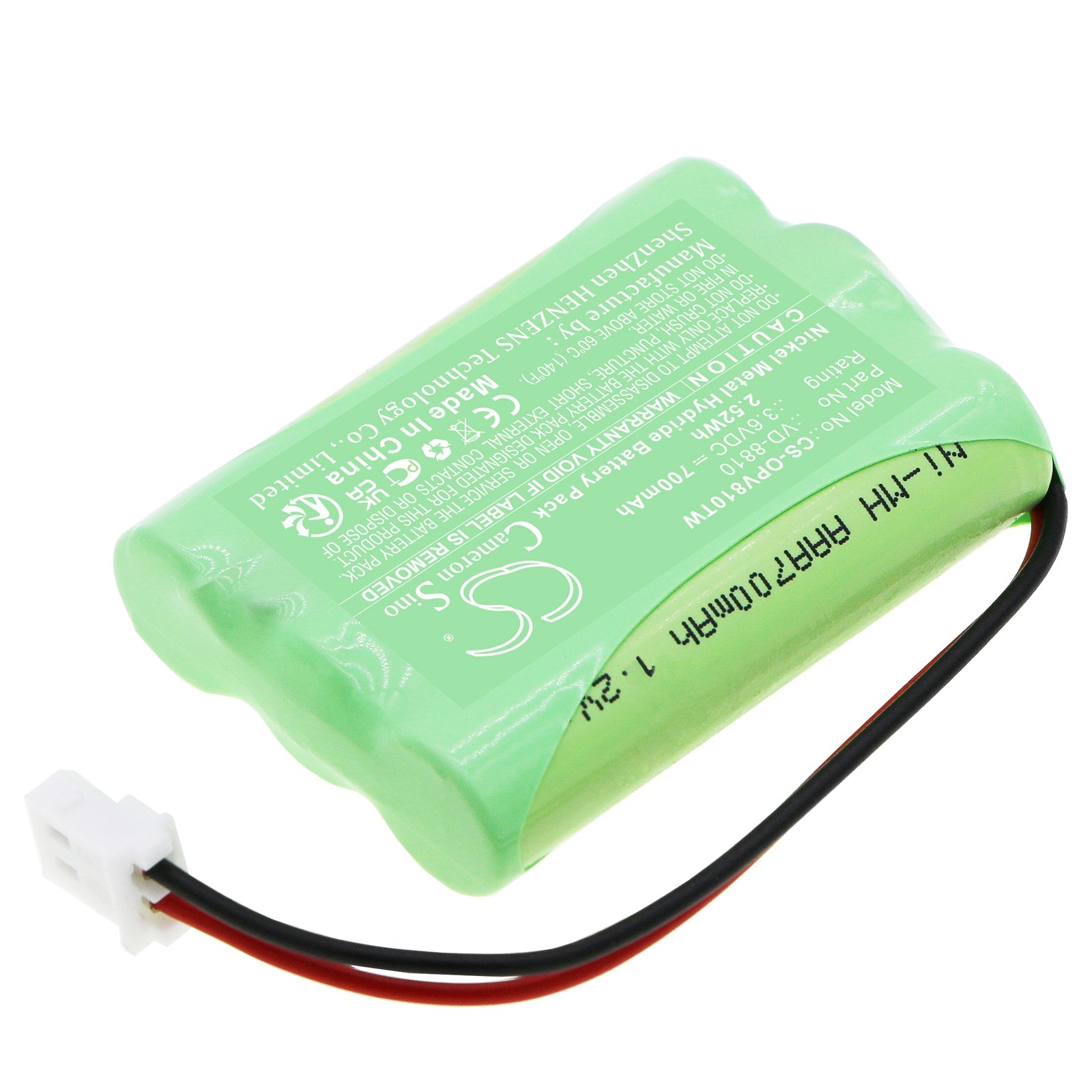 Ni-MH, Home Security Camera Battery fits Iq America Vd-8810, Ivision Ivision-l, 3.6V, 700mAh Home Security Camera Cameron Sino Technology Limited