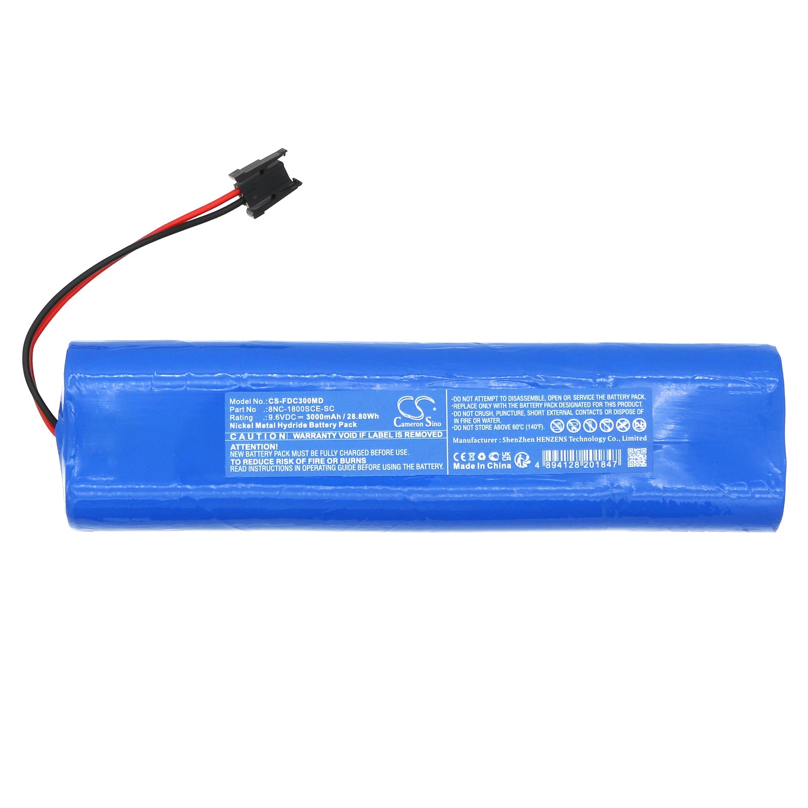 Ni-MH, Medical Battery fits Fukuda Cardisuny C300 Battery, 9.6V, 3000mAh Medical Cameron Sino Technology Limited