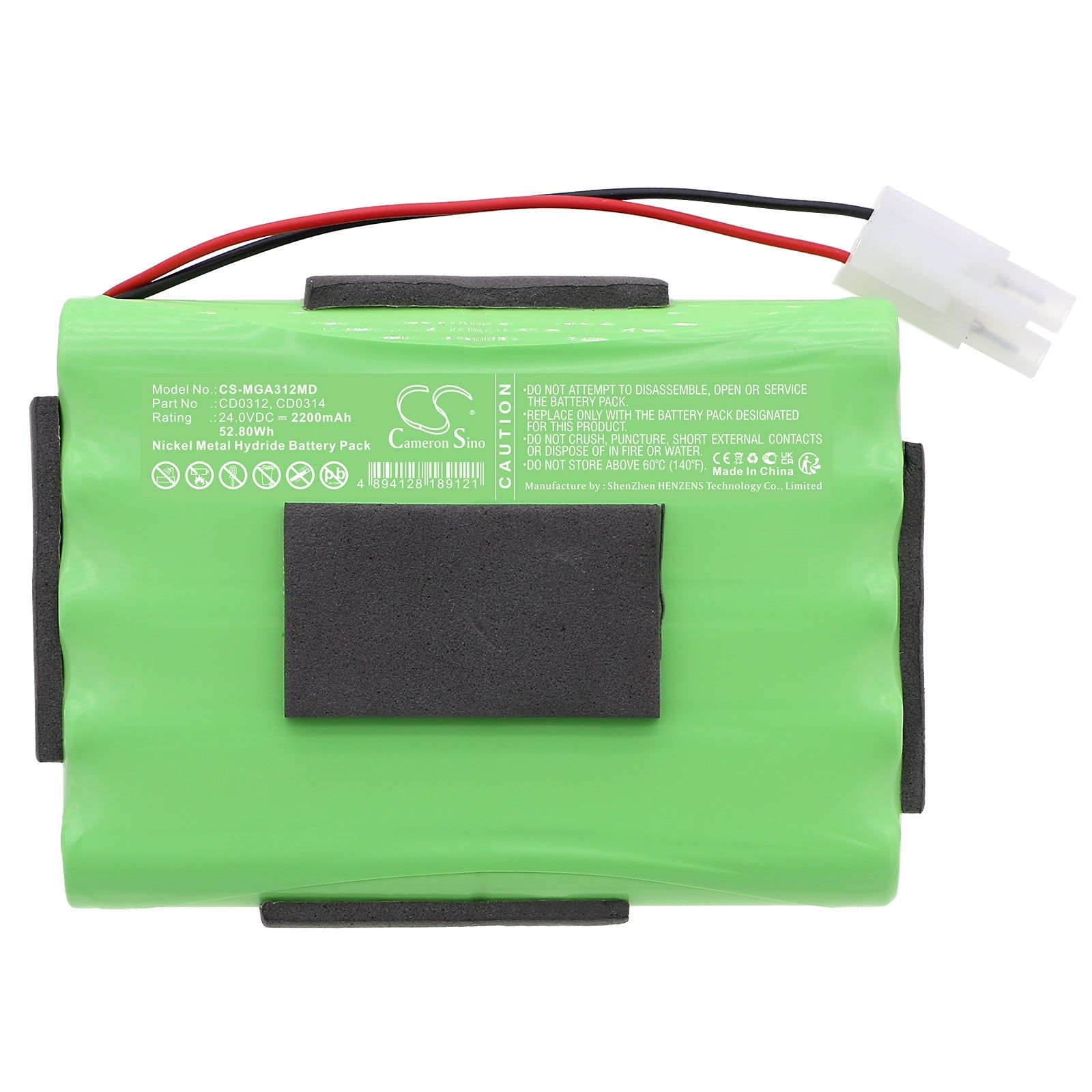Ni-MH, Medical Battery fits Mangar Airflo 24 Low Pressure Air Com, 24.0V, 2200mAh Medical Cameron Sino Technology Limited