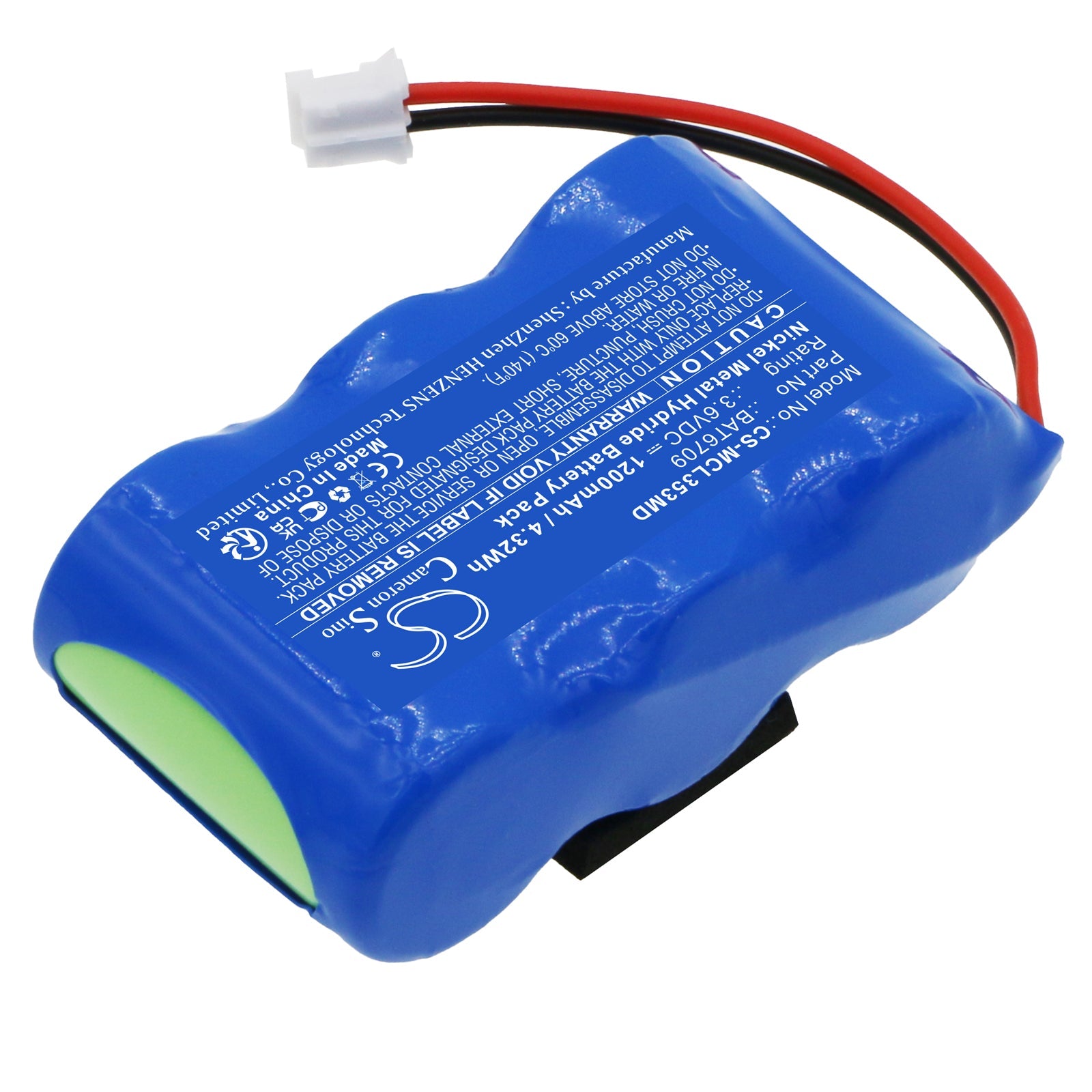 Ni-MH, Medical Battery fits Micro Medical Microloop 3535 Spirometer, 3.6V, 1200mAh Medical Cameron Sino Technology Limited