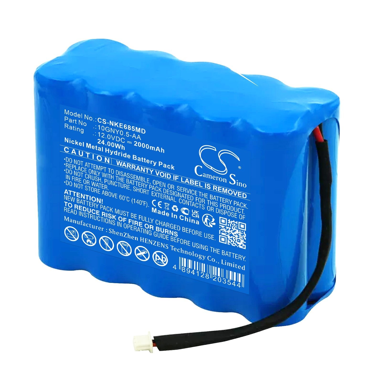 Ni-MH, Medical Battery fits Nihon Kohden 6851 Ecg, 6851k Ecg, 12.0V, 2000mAh Medical Cameron Sino Technology Limited