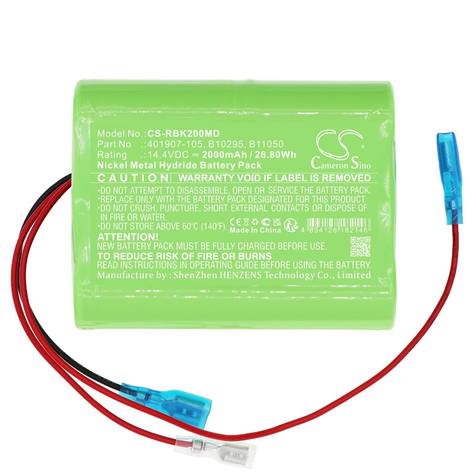 Ni-MH, Medical Battery fits Rauland Borg Bk2000, Nurse Call, 14.4V, 2000mAh Medical Cameron Sino Technology Limited