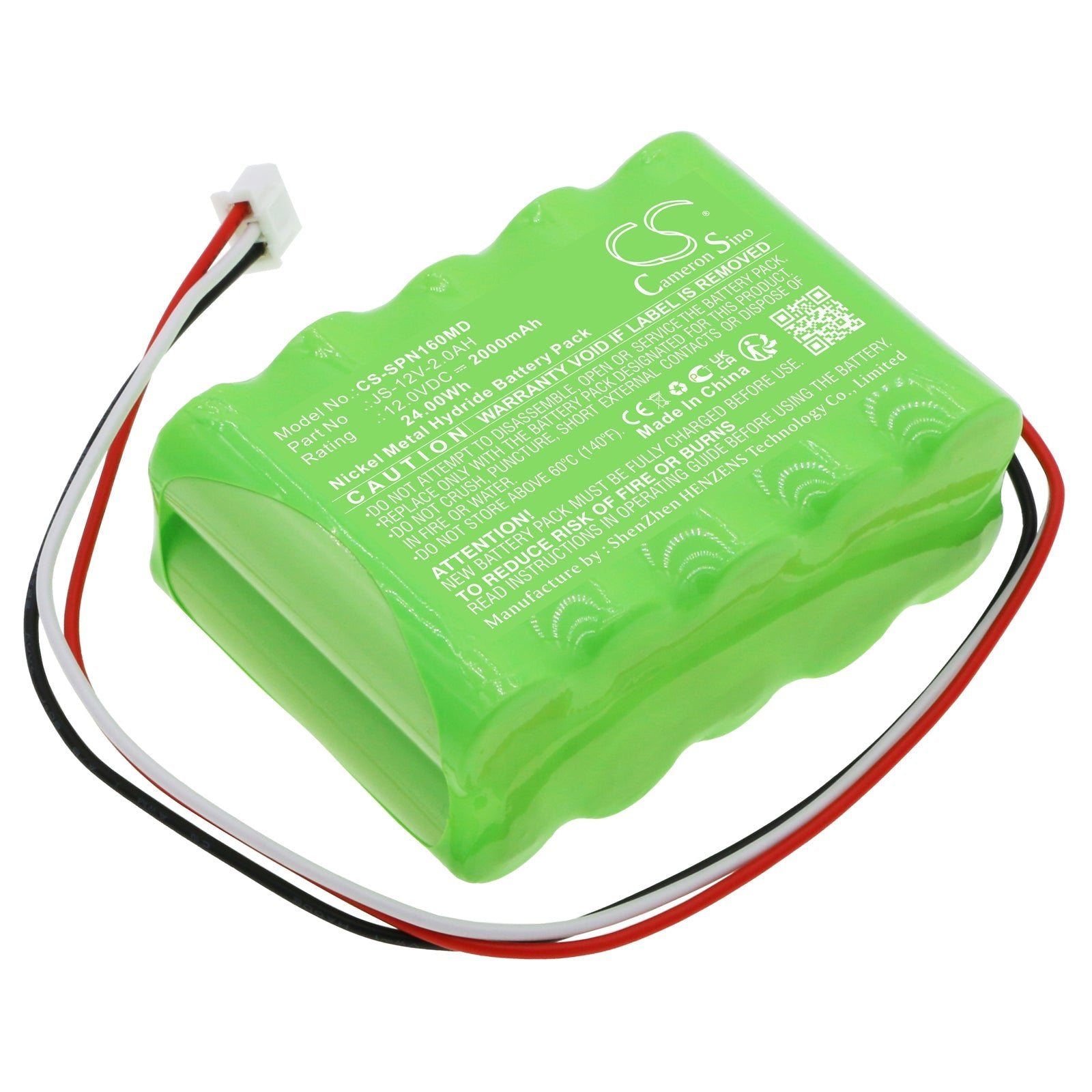 Ni-MH, Medical Battery fits Sinomdt Infusion Pump Sn-1600v, Sn-50c6, 12.0V, 2000mAh Medical Cameron Sino Technology Limited