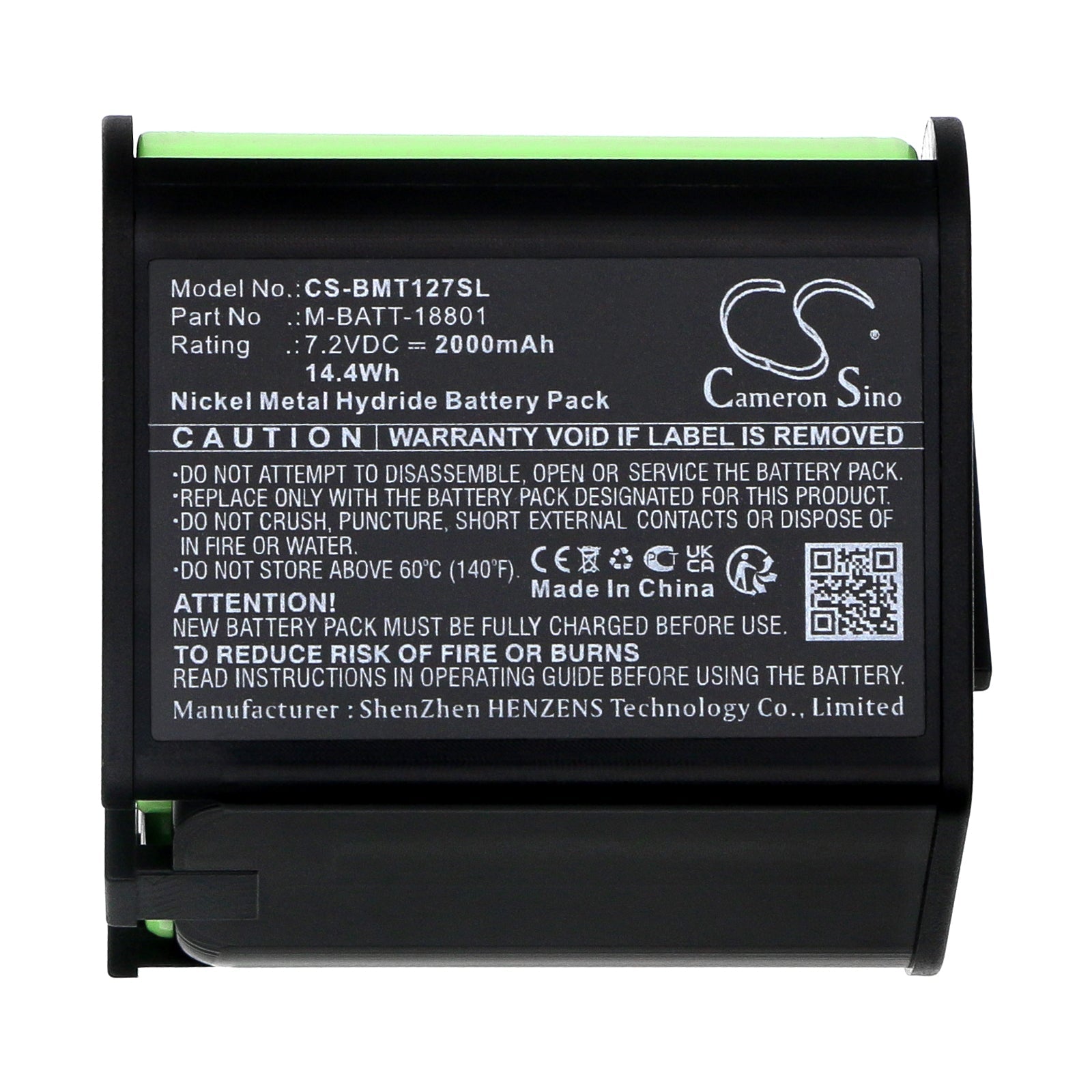 Ni-MH, Portable Printer Battery fits Brady Tls Pc Link, Tls Pc Link Thermal Labeling S, 7.2V, 2000mAh Portable Printer Cameron Sino Technology Limited