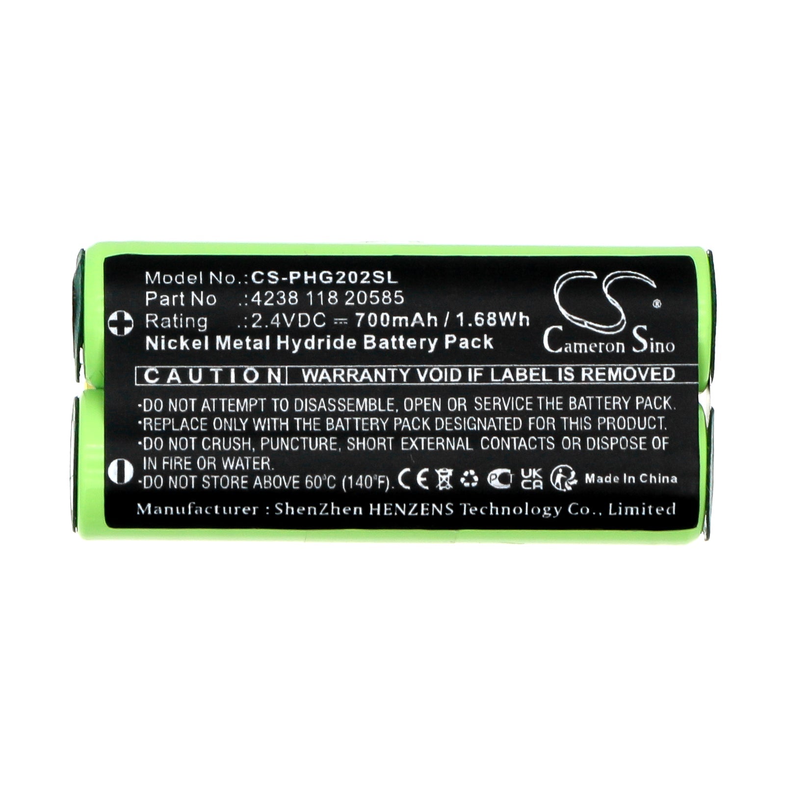 Ni-MH, Shaver Battery fits Philips Norelco Bg2028, Xa2029 Body Groomer, 2.4V, 700mAh Shaver Cameron Sino Technology Limited