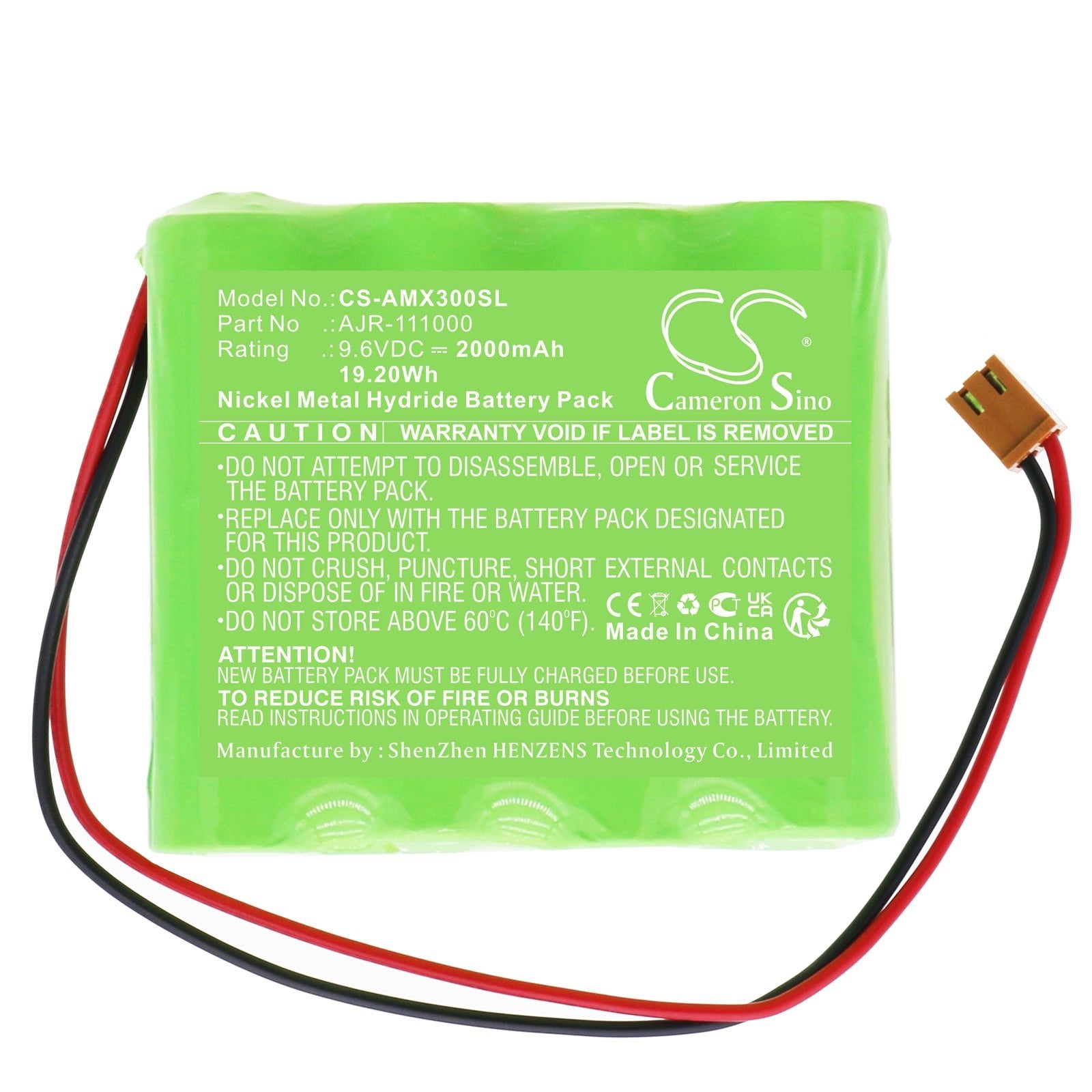 Ni-MH, Time Clock Battery fits Amano Pix3000, Pix-3000, 9.6V, 2000mAh Time Clock Cameron Sino Technology Limited