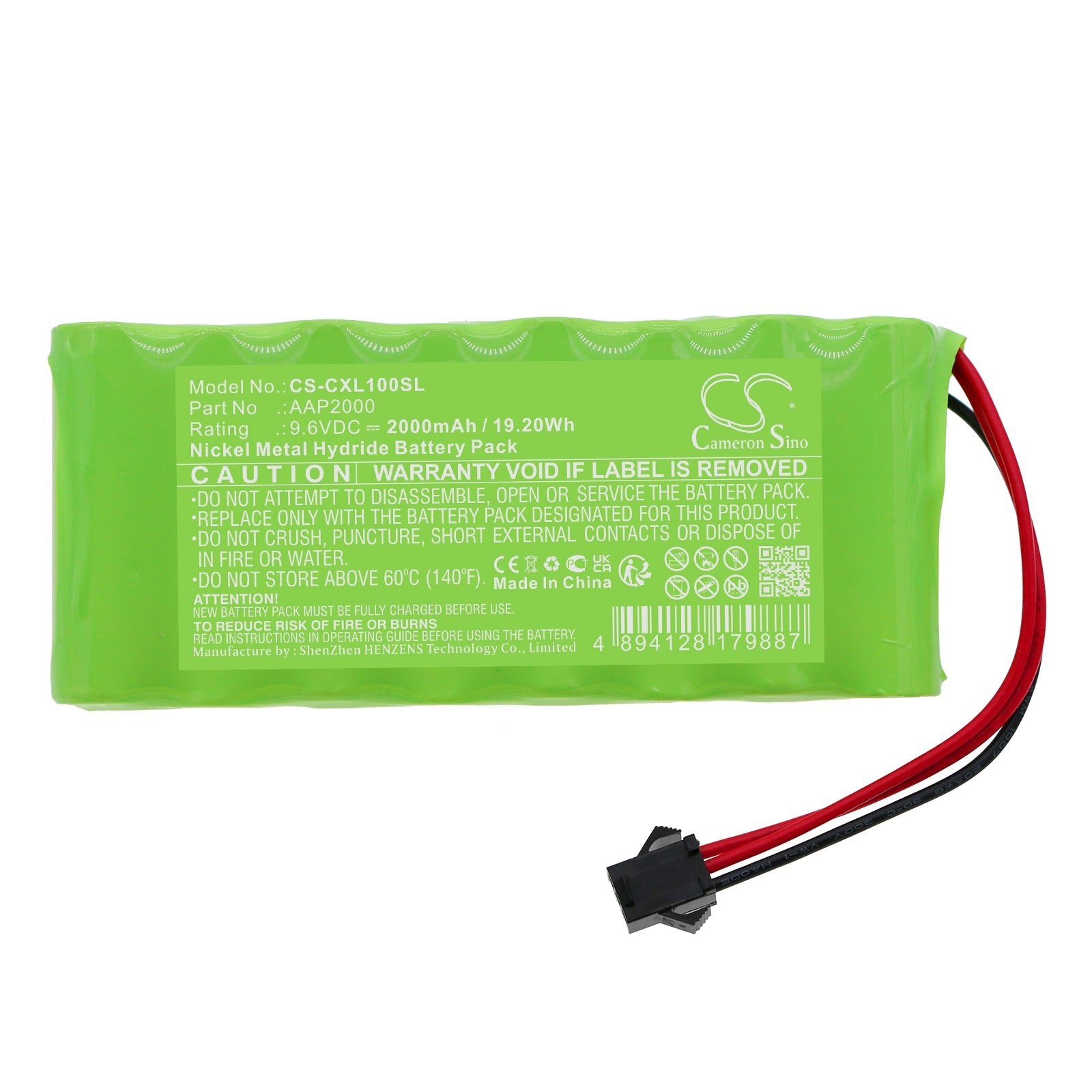 Ni-MH, Time Clock Battery fits Compumatic Xl1000, Xl1000e, 9.6V, 2000mAh Time Clock Cameron Sino Technology Limited