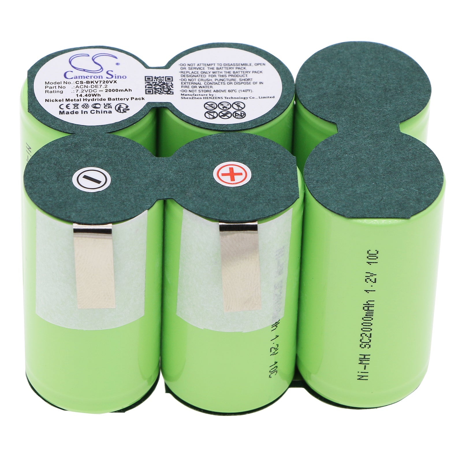 Ni-MH, Vacuum Battery fits Black&decker Dustbuster Dv7205n H2, Dustbuster Extreme 7.2v, 7.2V, 2000mAh Vacuum Cameron Sino Technology Limited