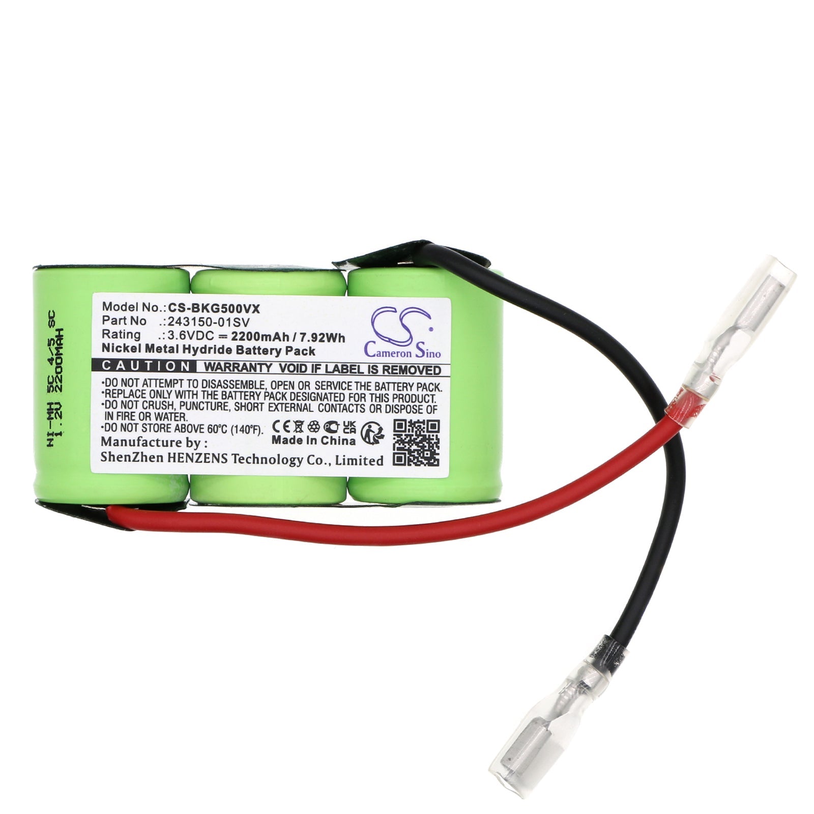 Ni-MH, Vacuum Battery fits Black&decker Gs500, 3.6V, 2200mAh Vacuum Cameron Sino Technology Limited