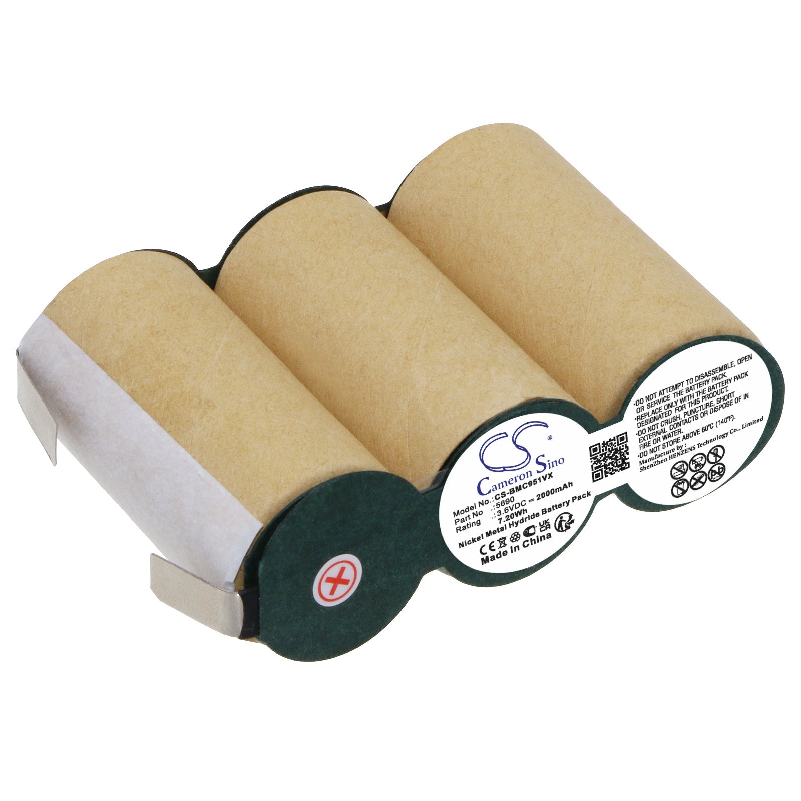 Ni-MH, Vacuum Battery fits Bomann, 3.6V, 2000mAh Vacuum Cameron Sino Technology Limited