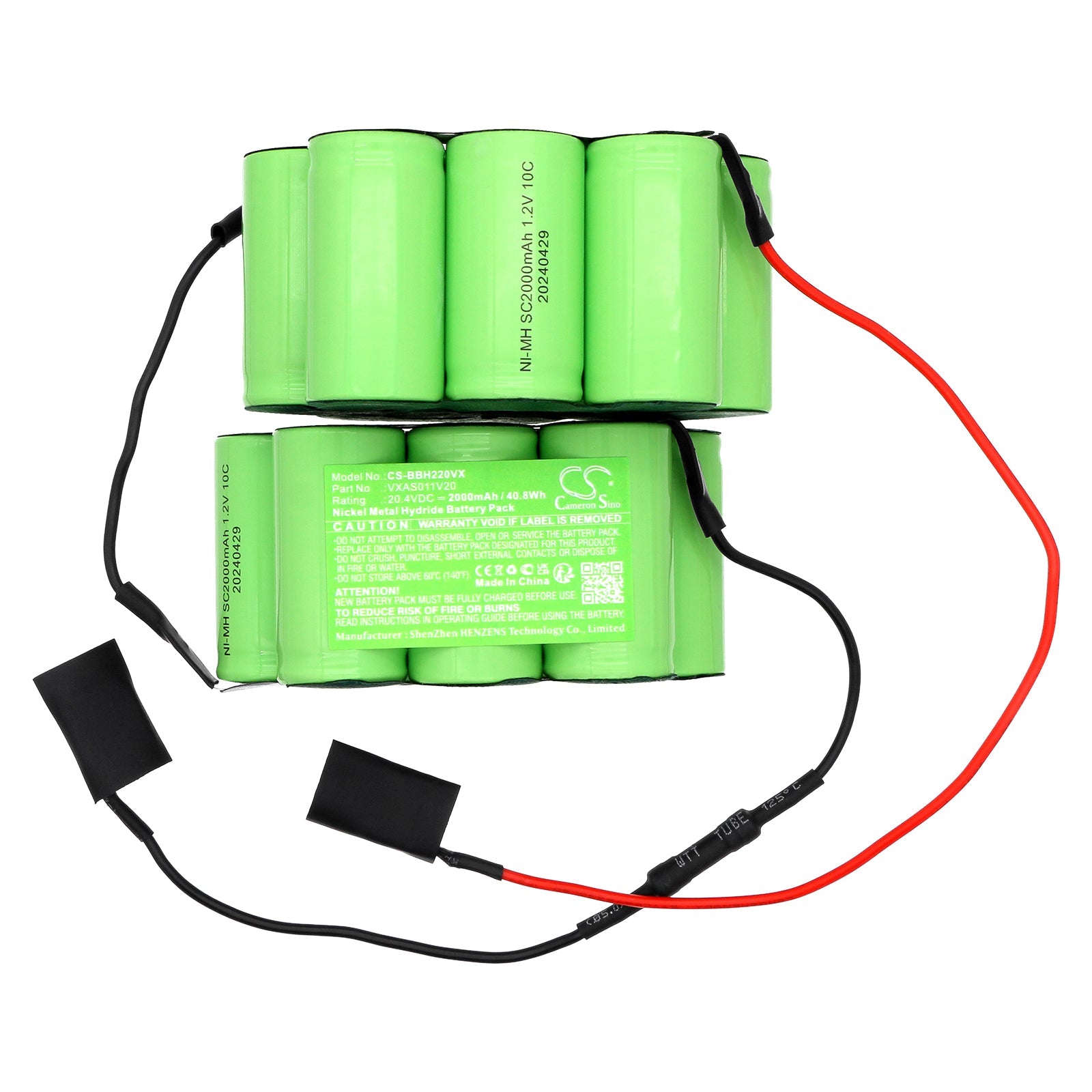 Ni-MH, Vacuum Battery fits Bosch Bbh22042, Bbh22042/01, 20.4V, 2000mAh Vacuum Cameron Sino Technology Limited